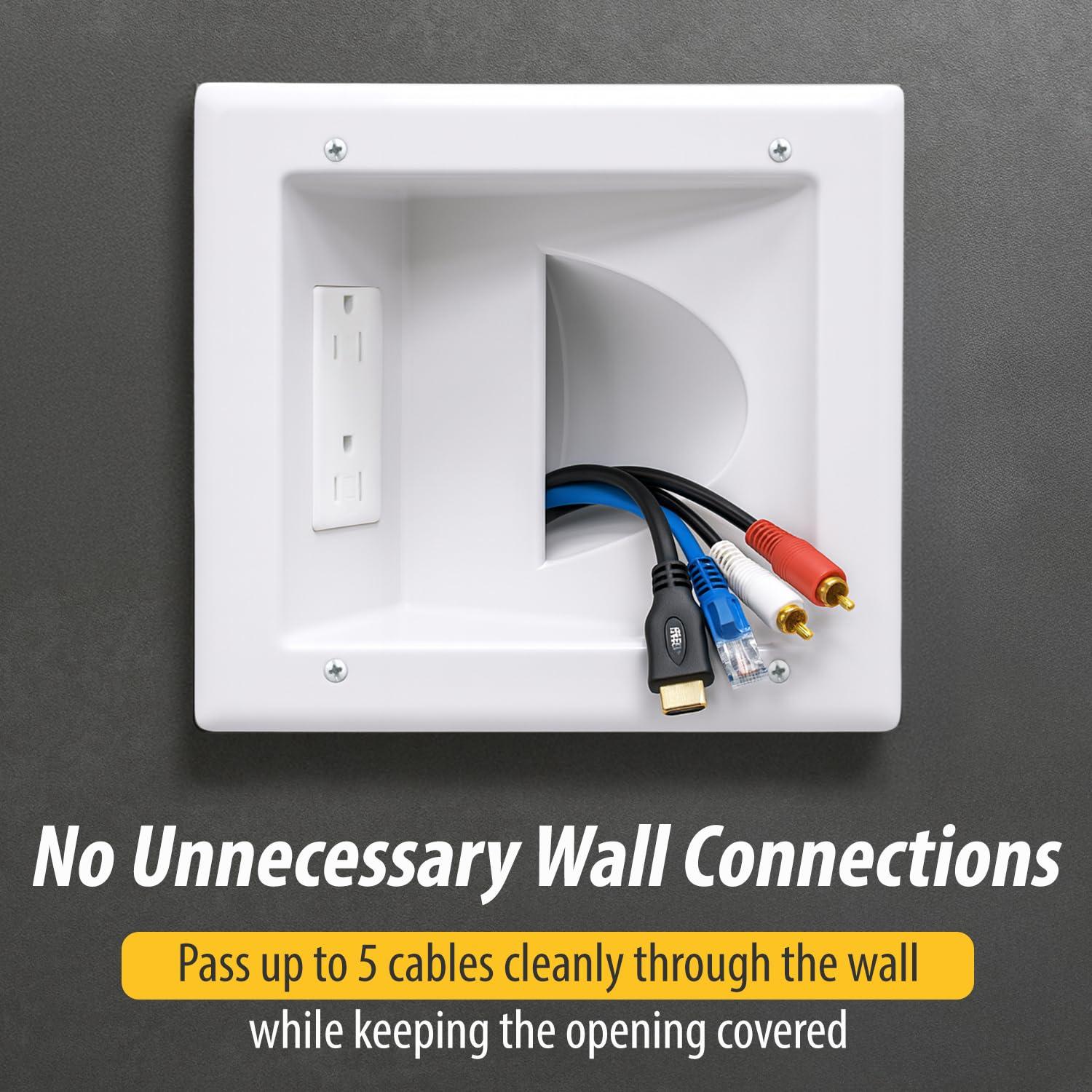 Placa de Pared DataComm 45-0031-WH con Doble Receptáculo