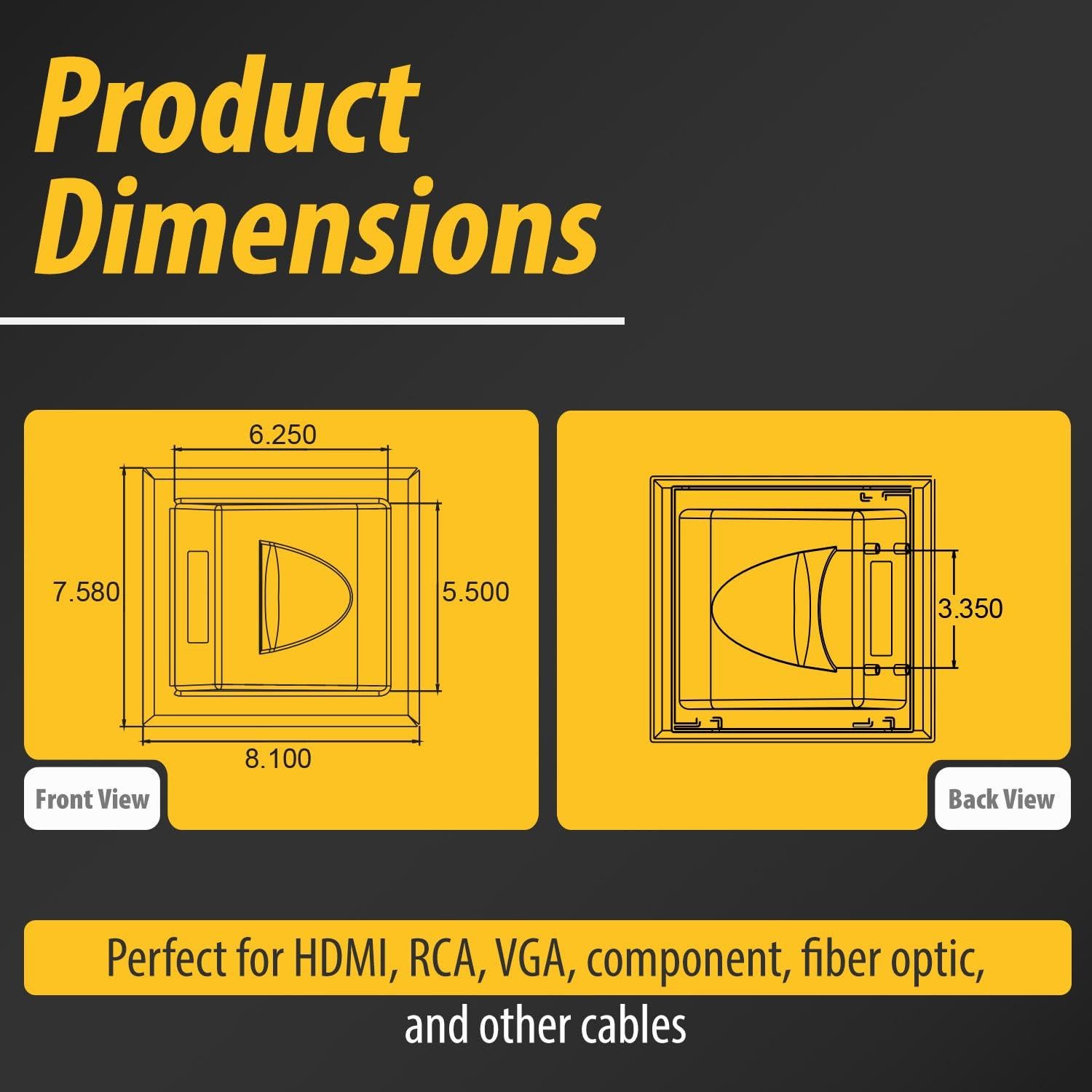 Placa de Pared DataComm 45-0031-WH con Doble Receptáculo