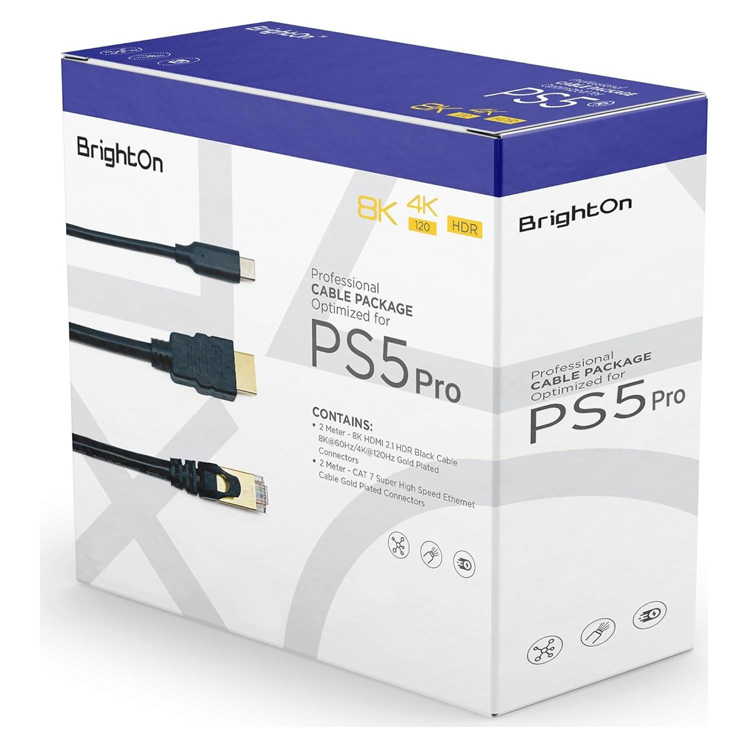 Conjunto de Cables Optimizado BrightOn para PS5 PRO - 2m
