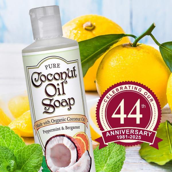 Jabón Orgánico NutriBiotic de Aceite de Coco 236 ml - Menta y Bergamota