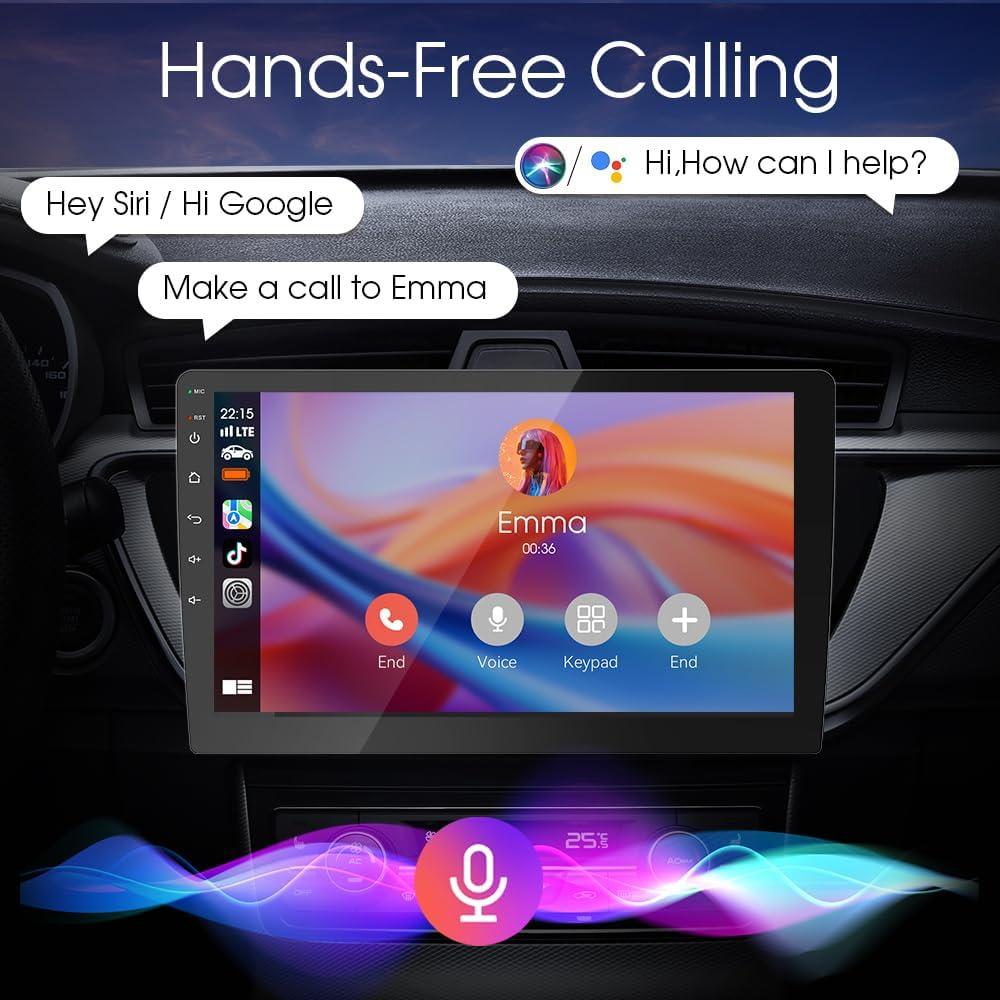 Estéreo de coche Haudio 9" Bluetooth 5.0 con CarPlay y cámara 1080P