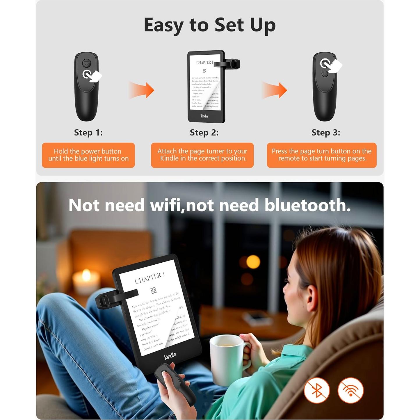 Control Remoto Inalámbrico para Pasar Páginas Kindle y Kobo