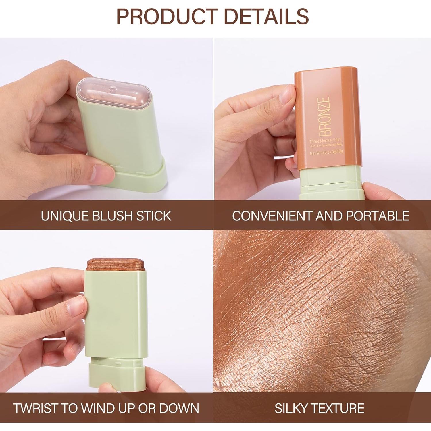 Barra de Bronceador en Crema MEICOLY 55g Brillo Cálido