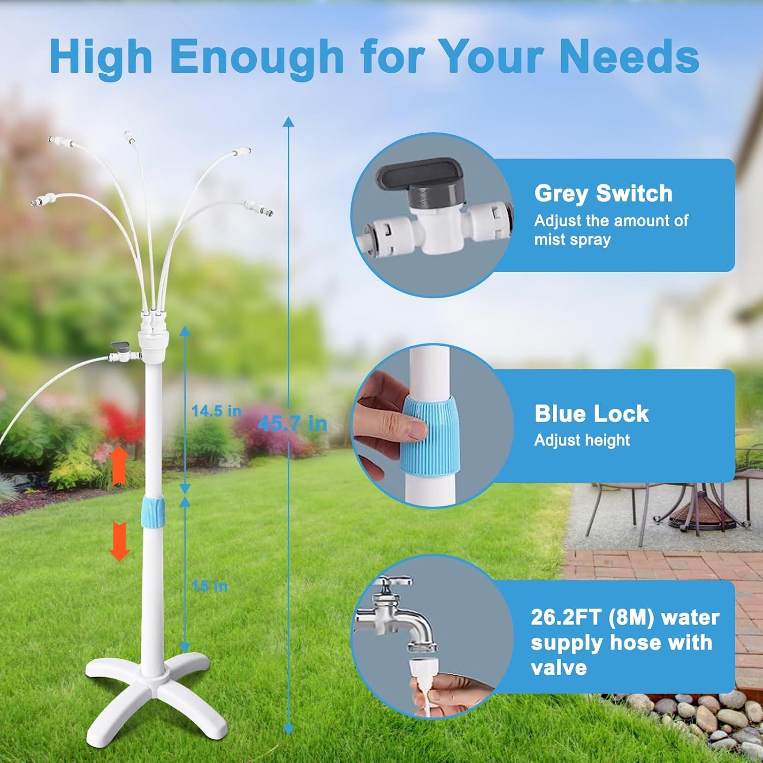 Mister de Patio Pocket Panda 114 cm, Enfriamiento por Rocío