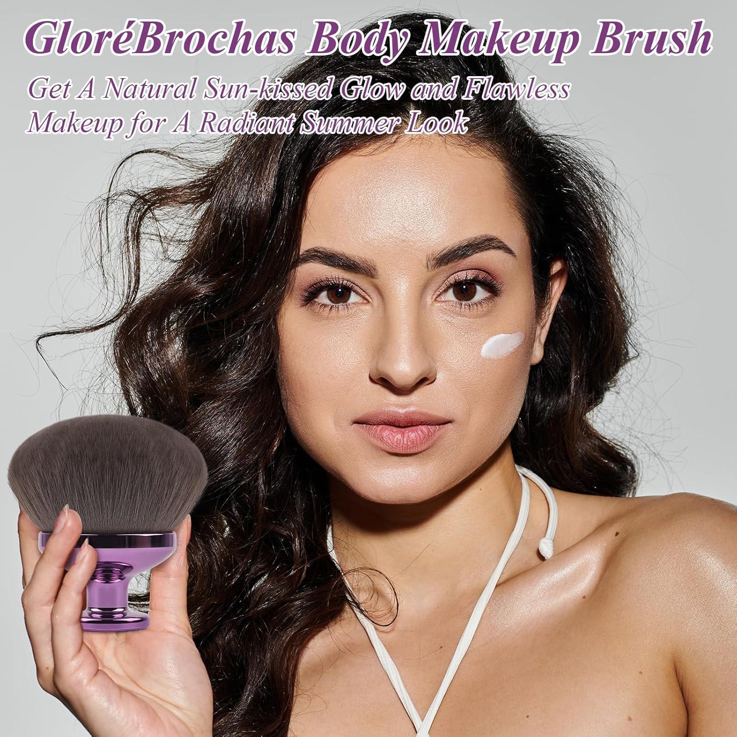 Brocha Kabuki Auto-bronceadora GloréBrochas 90mm Cerdas Veganas
