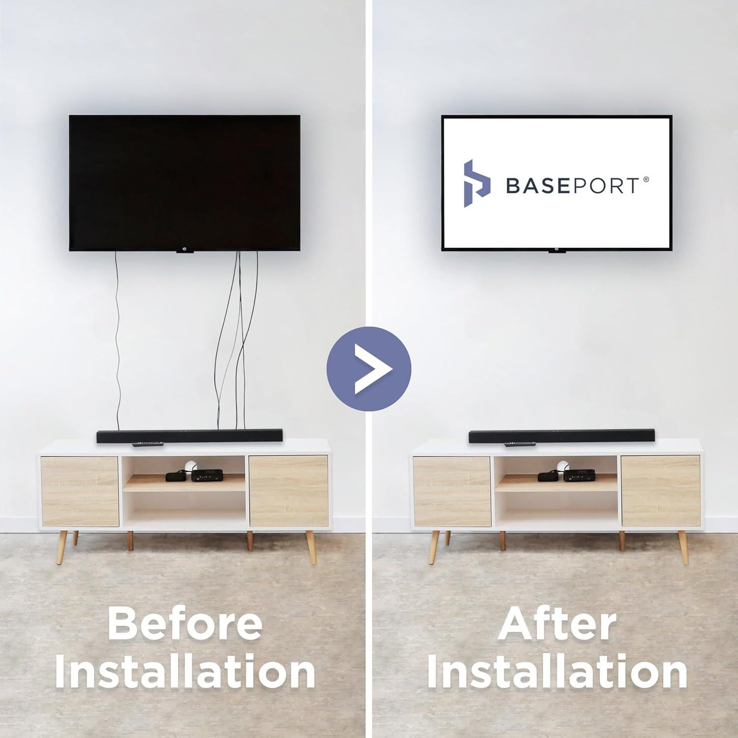 Kit de Gestión de Cables para TV de Pared BASEPORT 2.6m