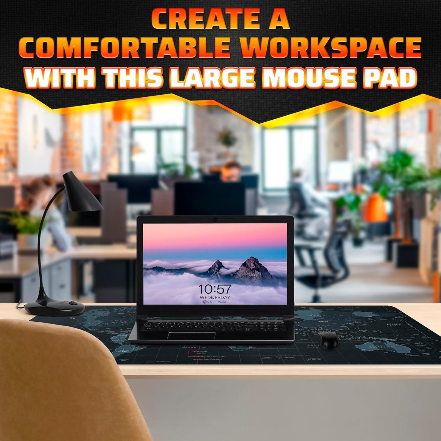 Alfombrilla de Ratón XL Helvetios Mapa del Mundo 88.9x39.9 cm