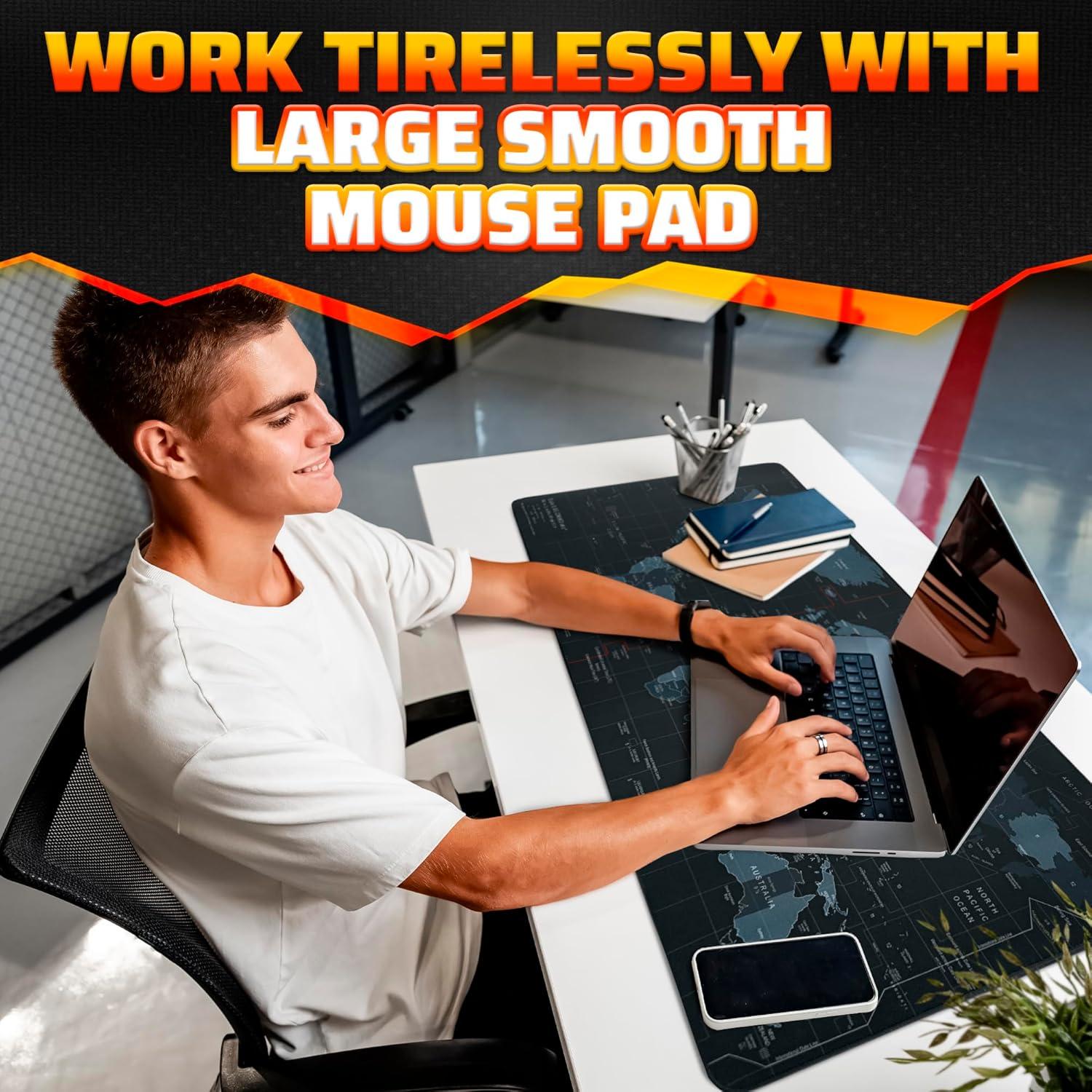 Alfombrilla de Ratón XL Helvetios Mapa del Mundo 88.9x39.9 cm