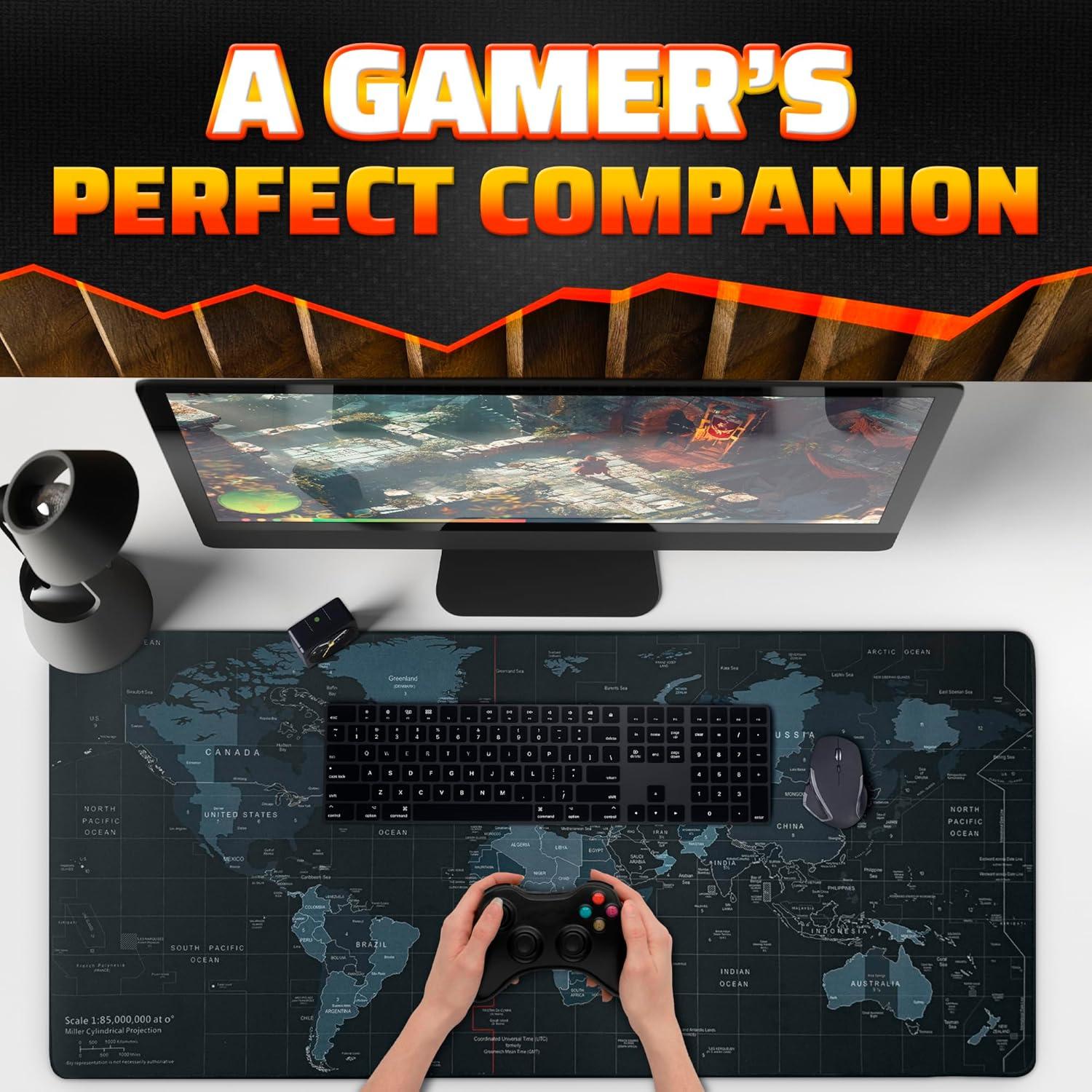 Alfombrilla de Ratón XL Helvetios Mapa del Mundo 88.9x39.9 cm