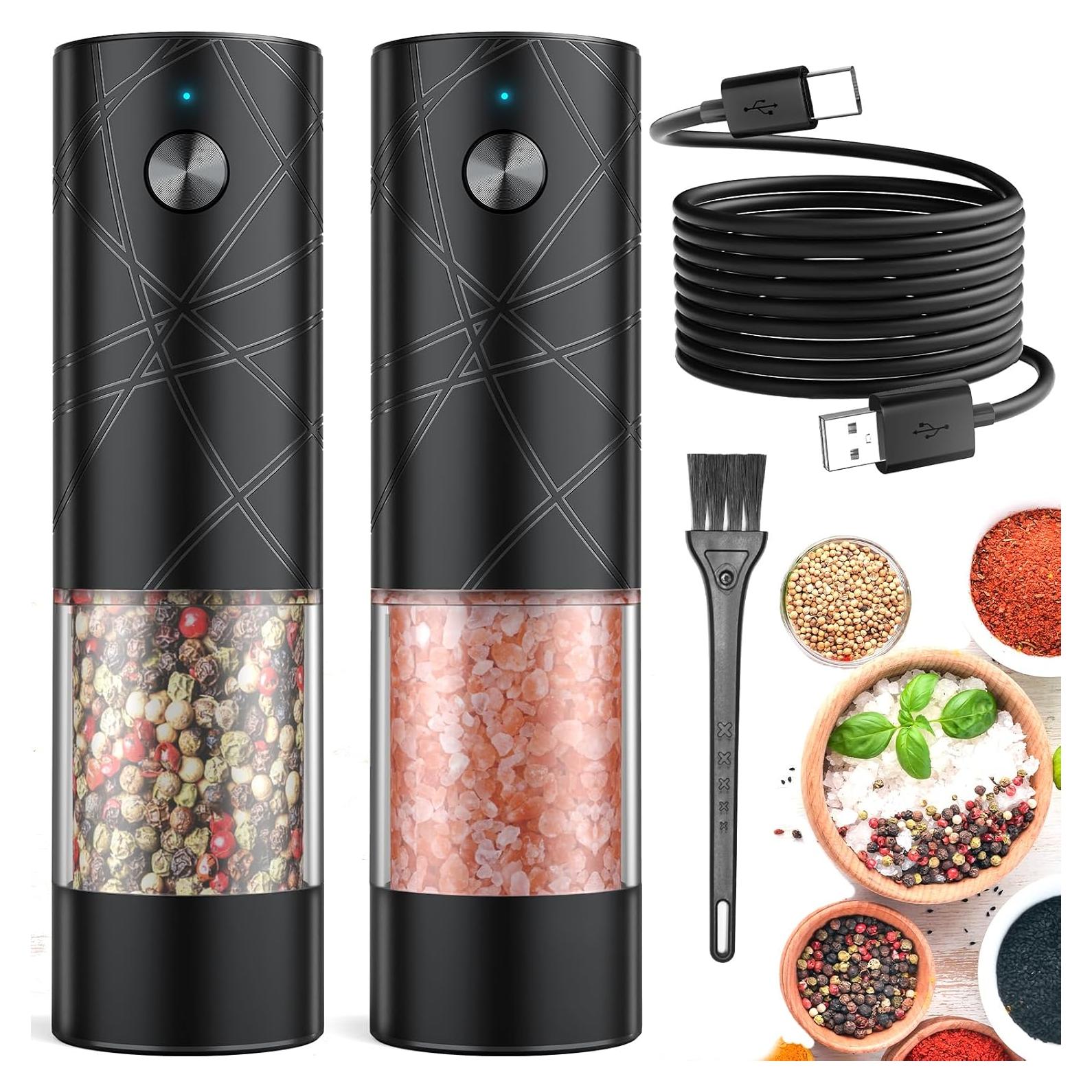 Juego de Molinillos Eléctricos de Sal y Pimienta Lidaop 2 Piezas