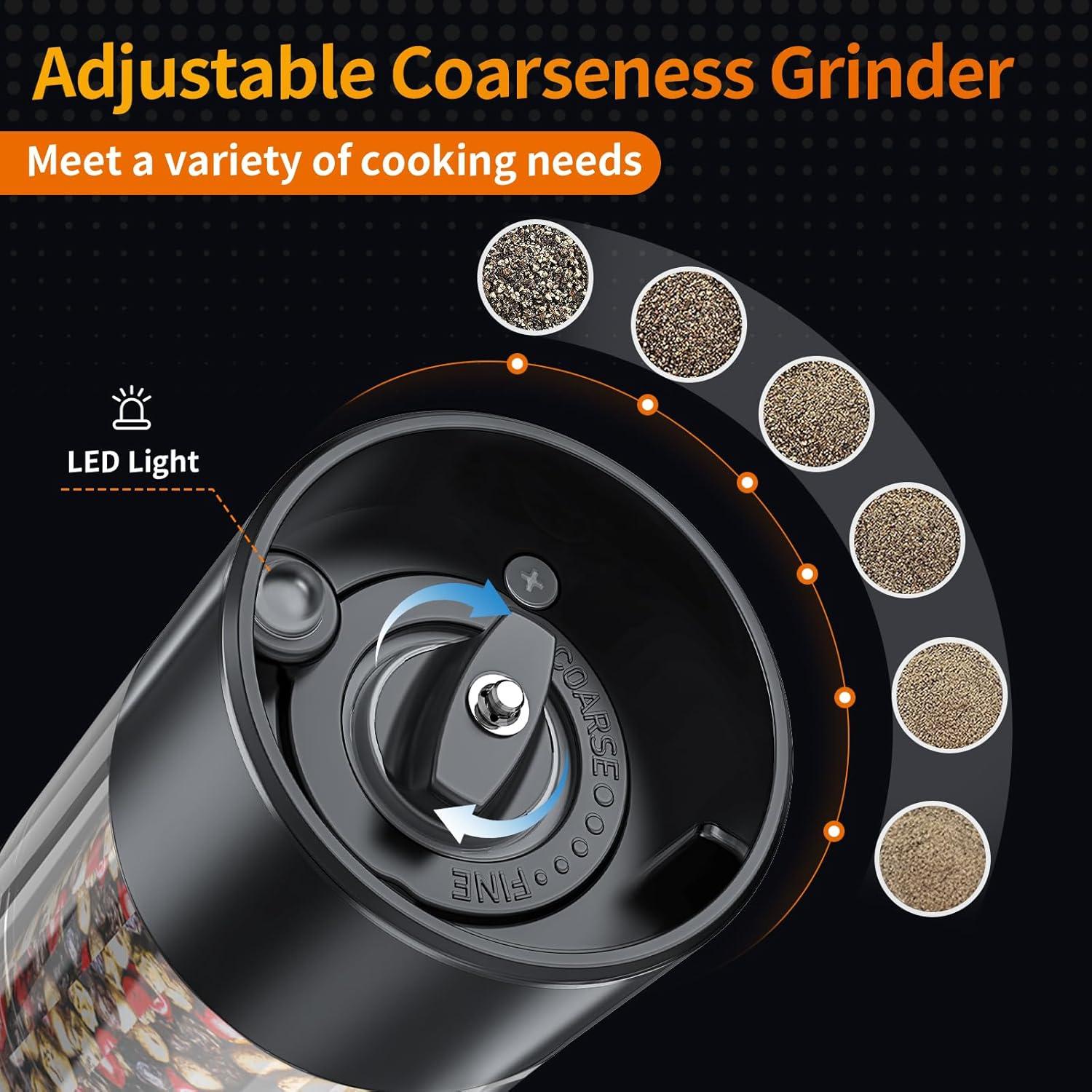 Juego de Molinillos Eléctricos de Sal y Pimienta Lidaop 2 Piezas