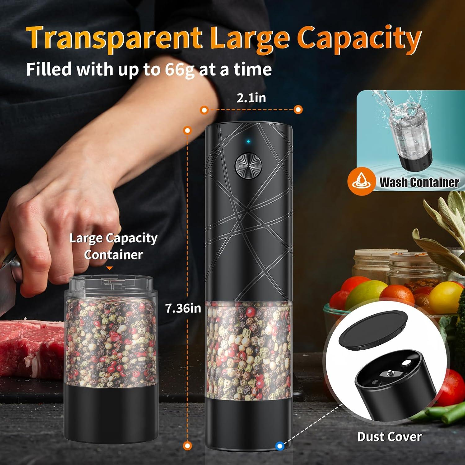 Juego de Molinillos Eléctricos de Sal y Pimienta Lidaop 2 Piezas