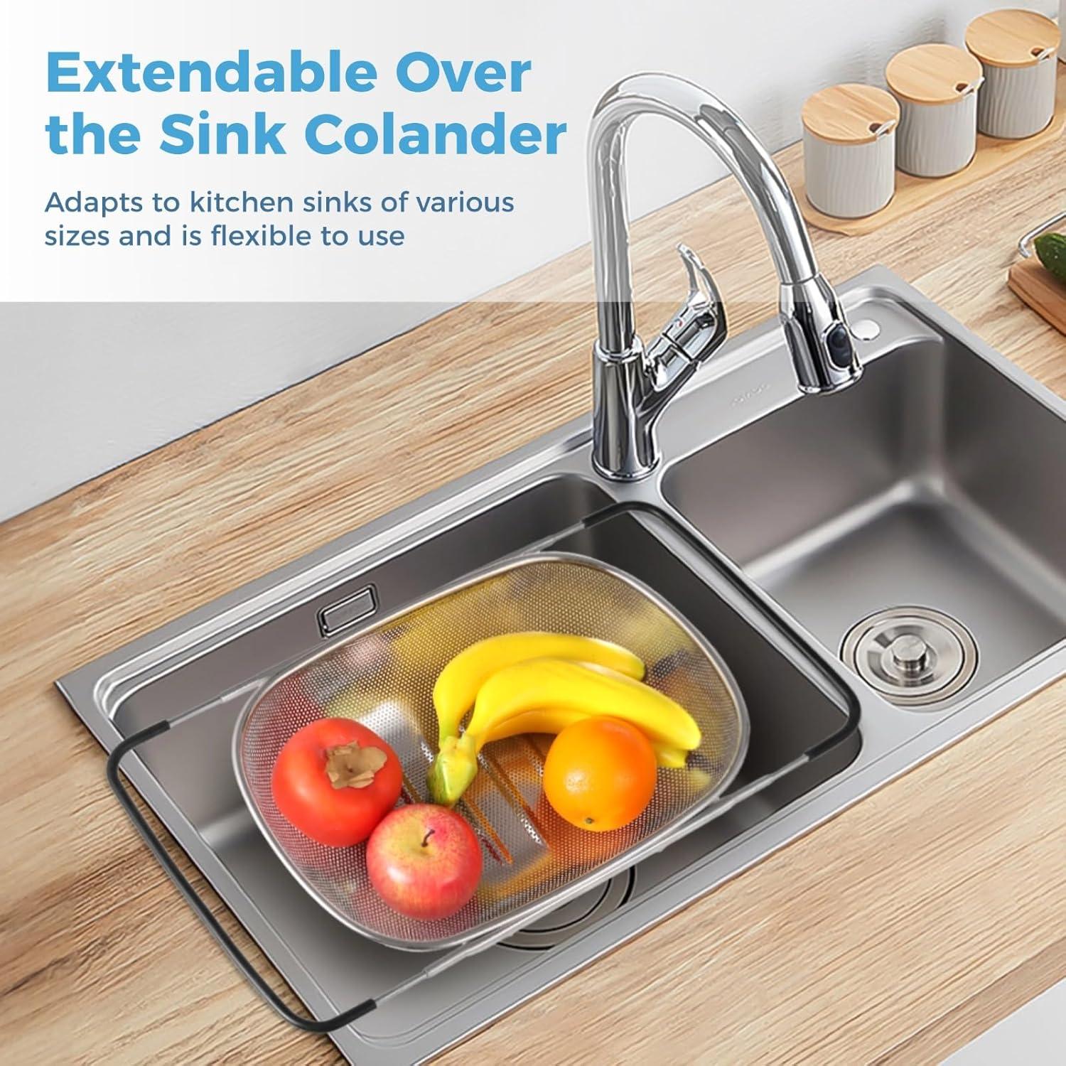 Coladores de Fregadero OMISTAR Acero Inoxidable 2 Pcs Ajustables