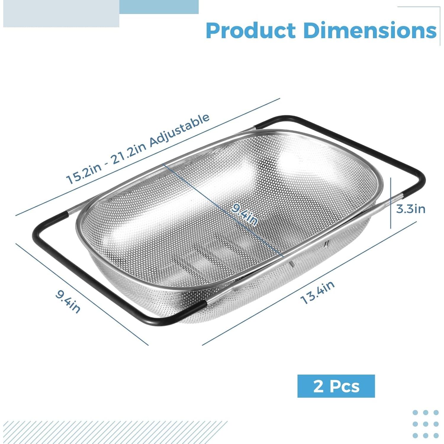 Coladores de Fregadero OMISTAR Acero Inoxidable 2 Pcs Ajustables