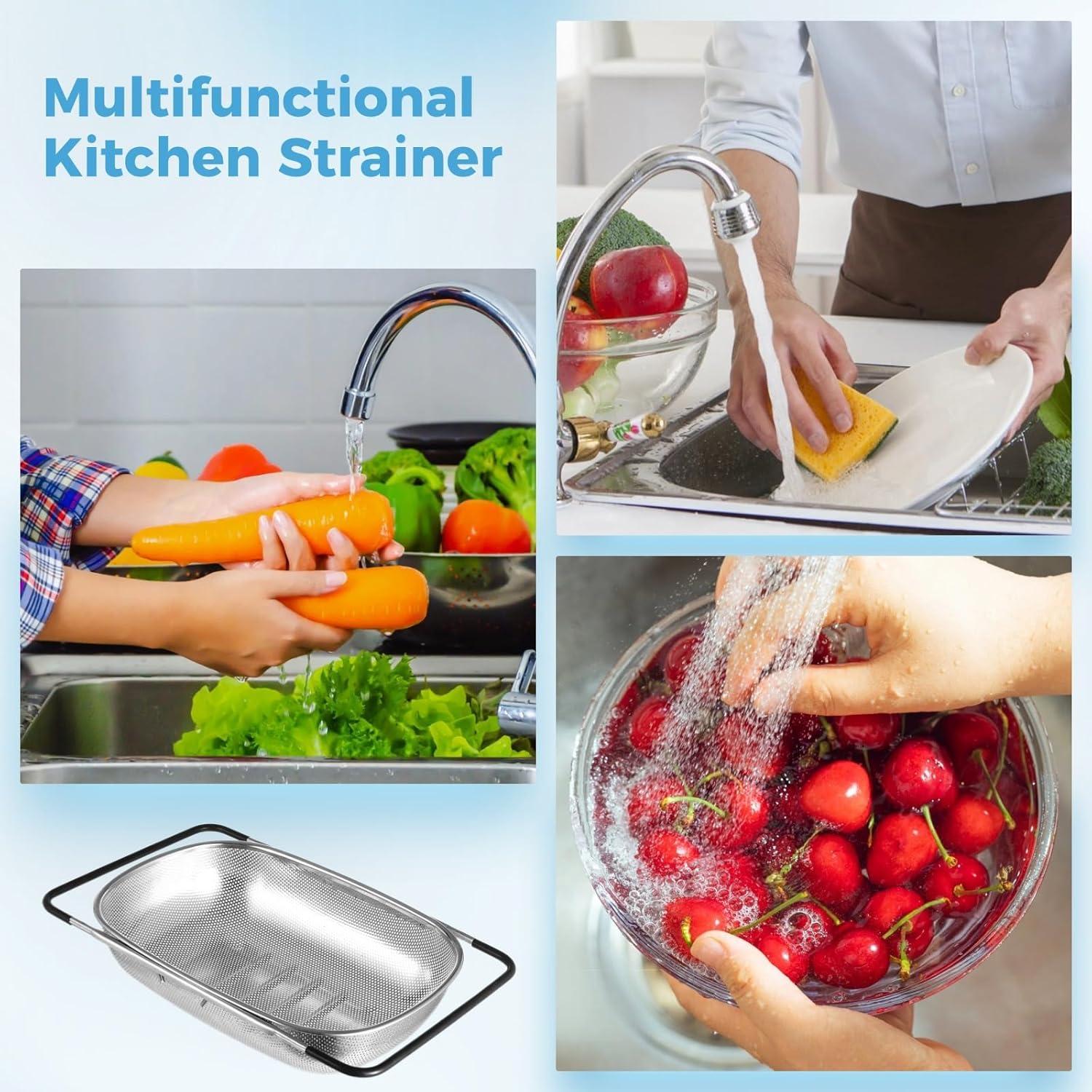 Coladores de Fregadero OMISTAR Acero Inoxidable 2 Pcs Ajustables