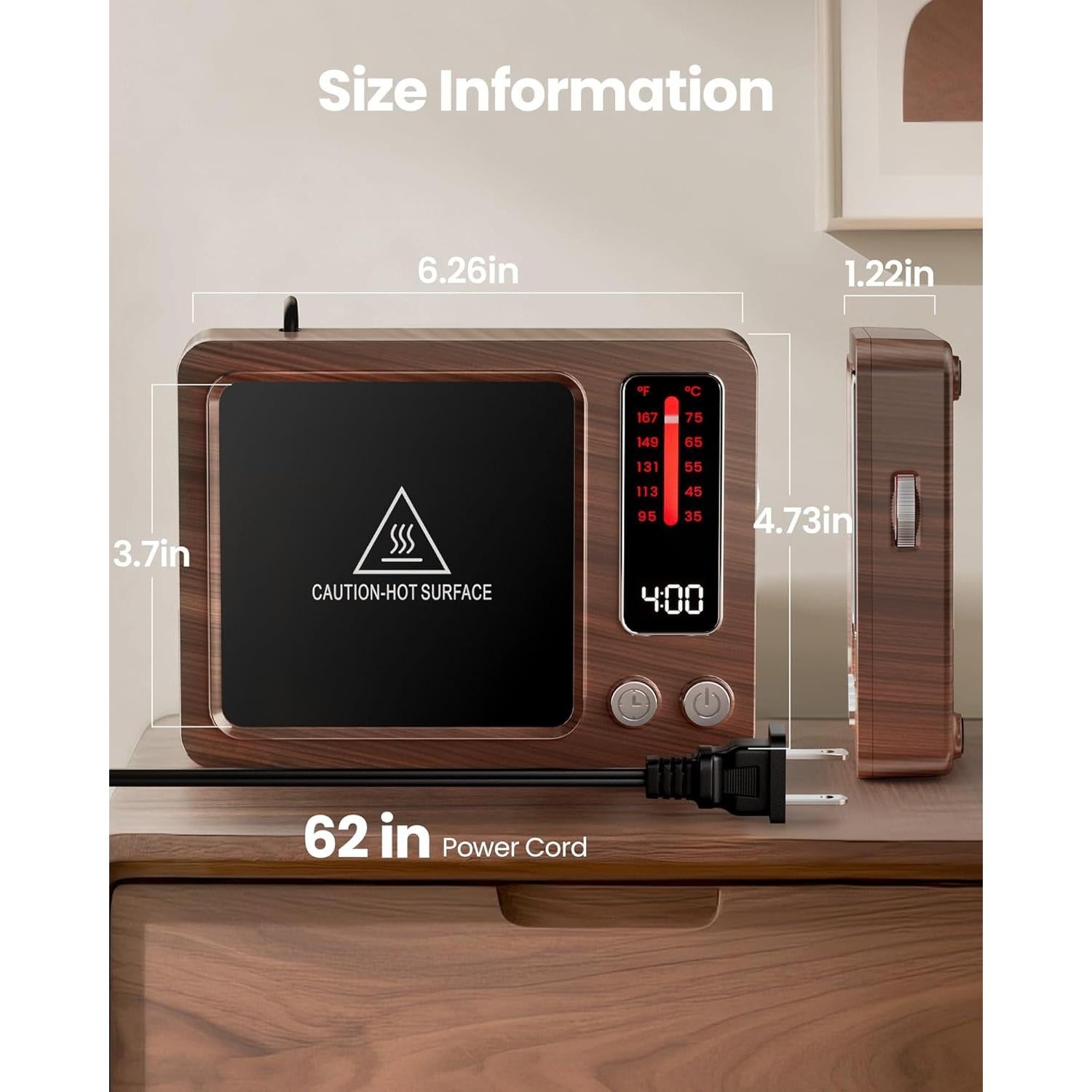Calentador de Tazas Gaiatop 36W, 5 Temperaturas, Temporizador