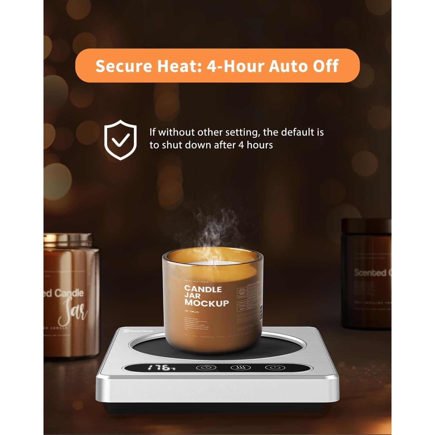 Calentador de Tazas Eléctrico Maestri House A310 Plata 4 Temperaturas