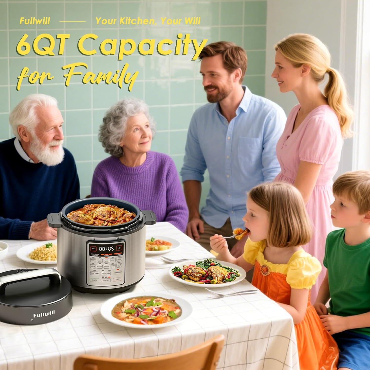 Olla de Presión Eléctrica Fullwill 9 en 1 6 Cuartos 2025