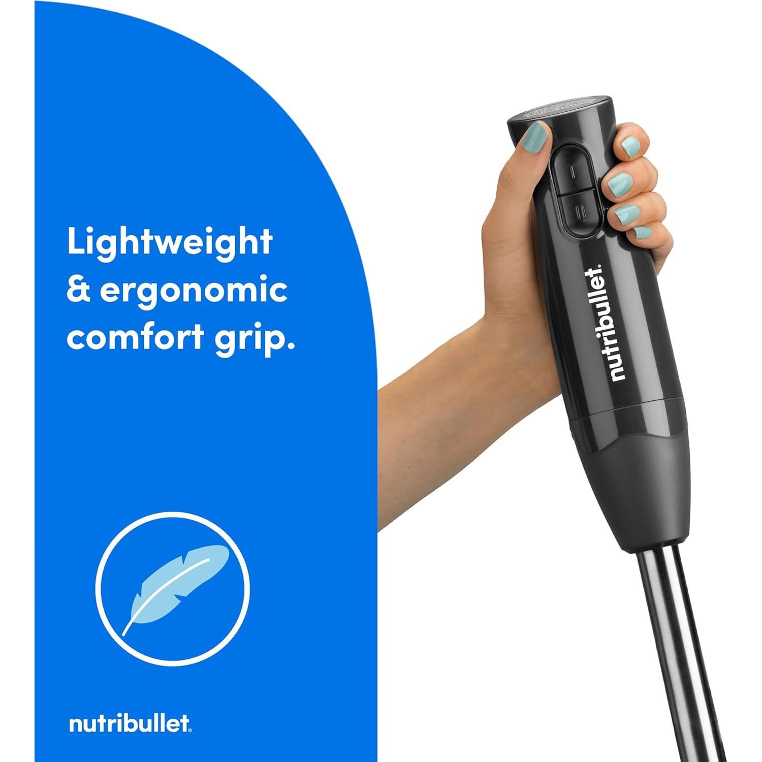 Batidora de Inmersión NutriBullet Lite 300W Gris Oscuro