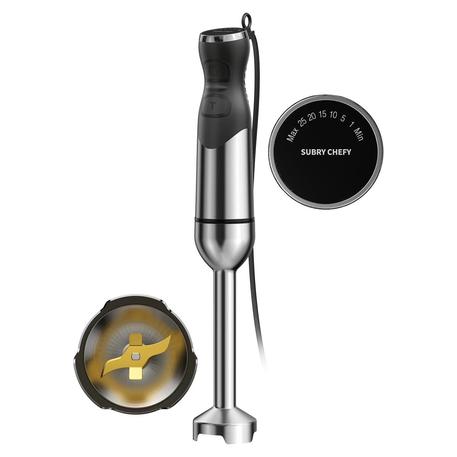 Batidor de Inmersión Subry Chefy 1000W 25 Velocidades Acero Inoxidable