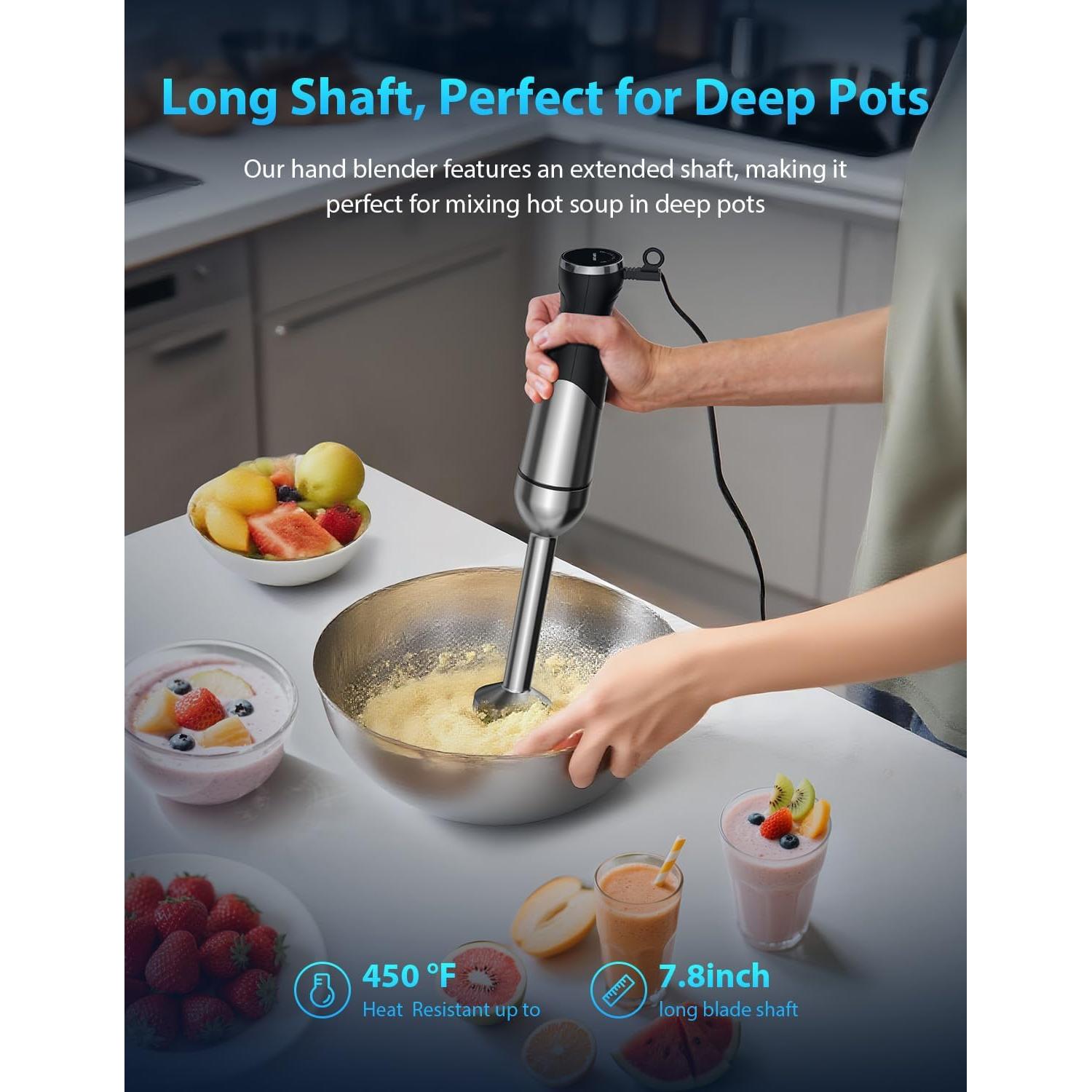 Batidor de Inmersión Subry Chefy 1000W 25 Velocidades Acero Inoxidable