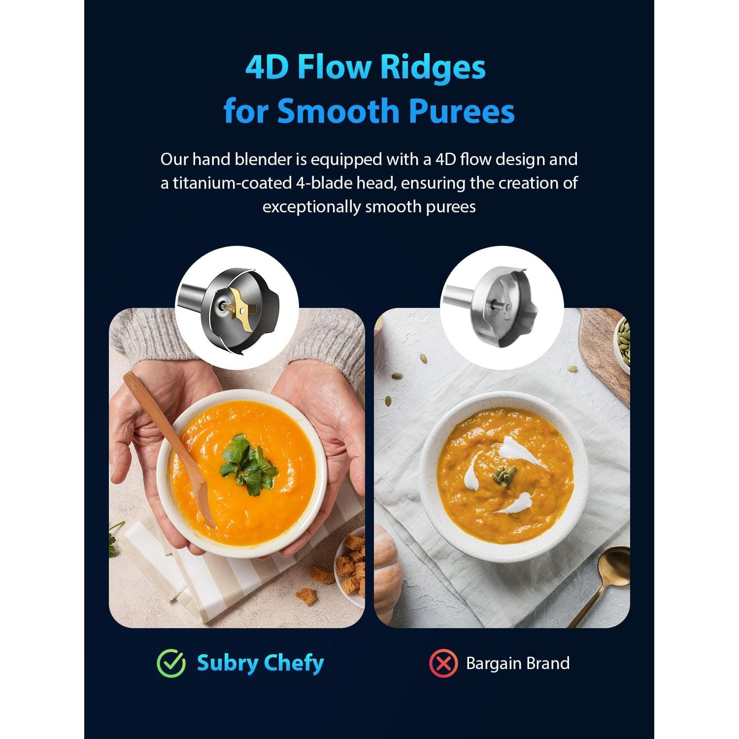 Batidor de Inmersión Subry Chefy 1000W 25 Velocidades Acero Inoxidable