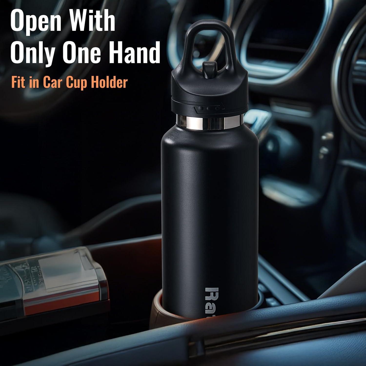 Botella de Agua Aislada Ratrabas 621 ML con Tapa a Prueba de Fugas