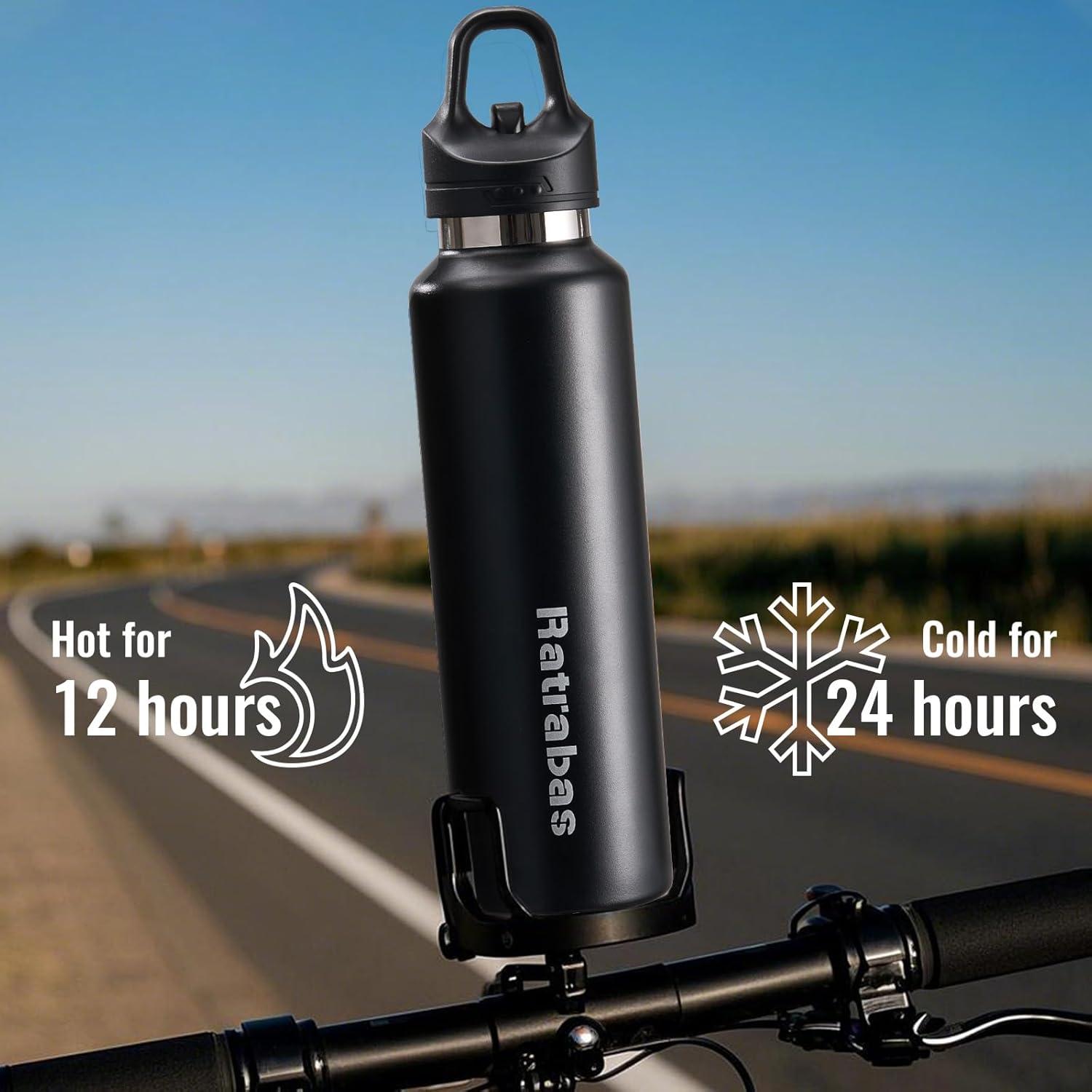 Botella de Agua Aislada Ratrabas 621 ML con Tapa a Prueba de Fugas