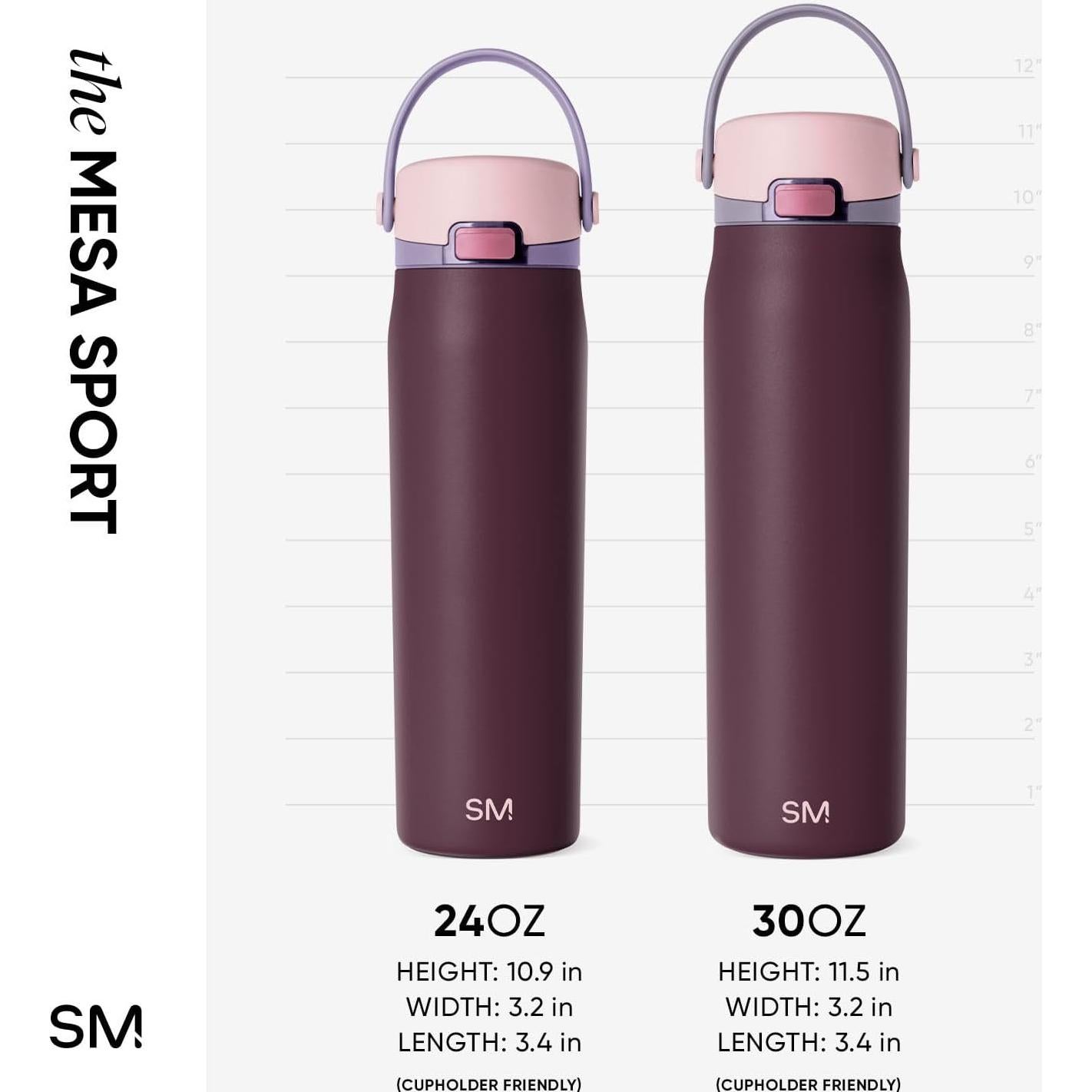 Botella de Agua Simple Modern 30oz Acero Inoxidable Vino Cereza