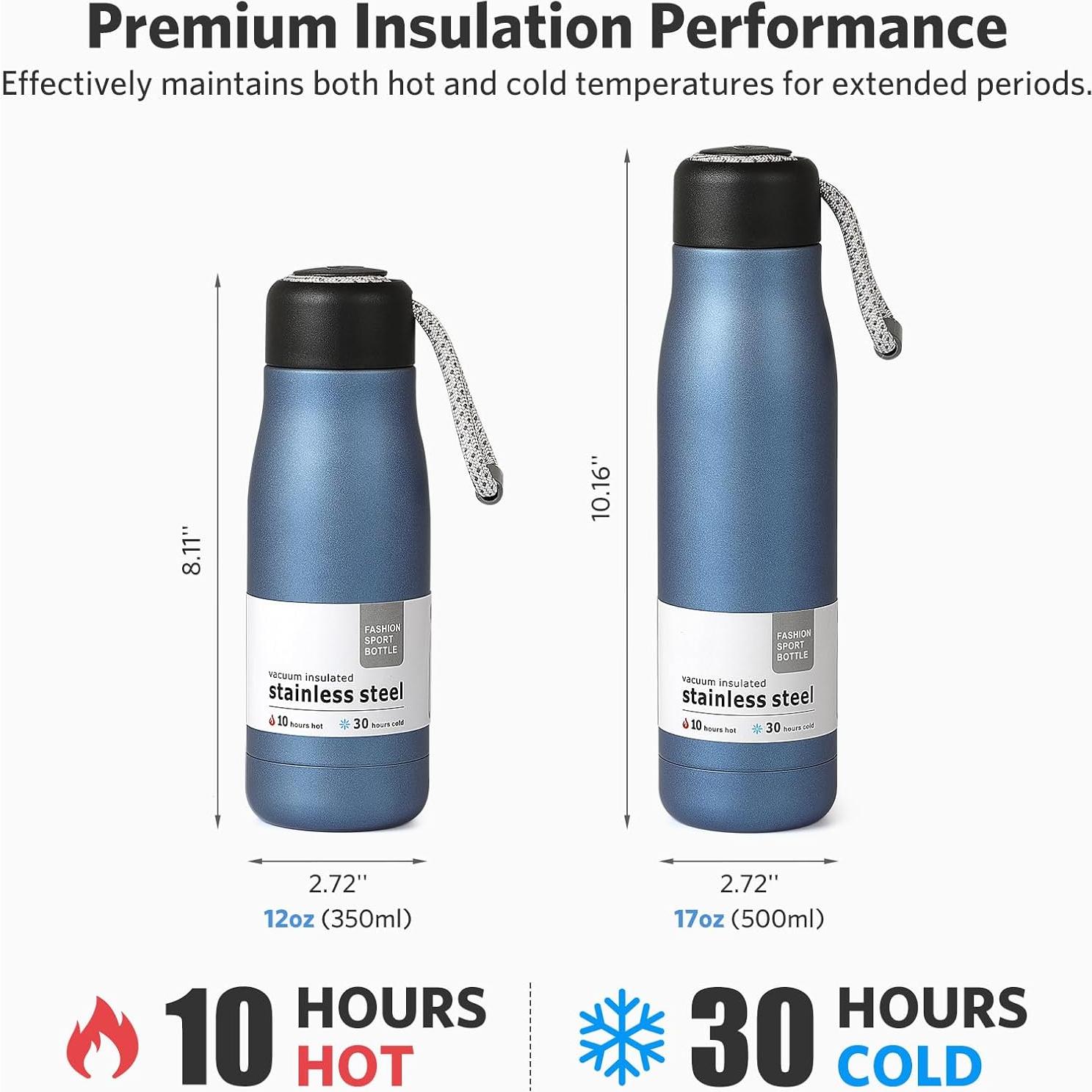 Botella de Agua Aislada Dusgut 350 ml Azul Fuerza Aérea