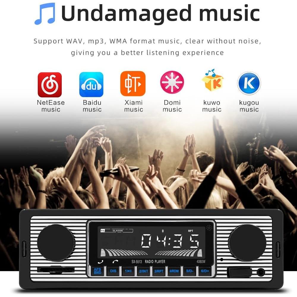 Estéreo de Coche Oeretzrac JSD-5513 Bluetooth Retro 17.78cm