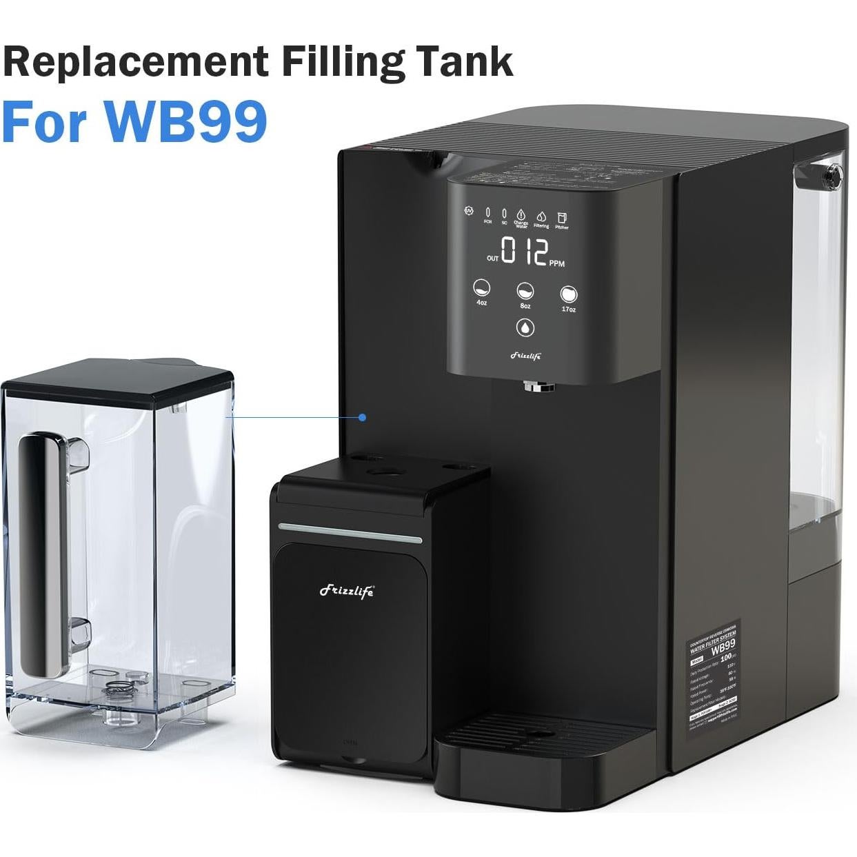 Jarra de Agua Filtrada Frizzlife WB99 - Reemplazo 0.55kg