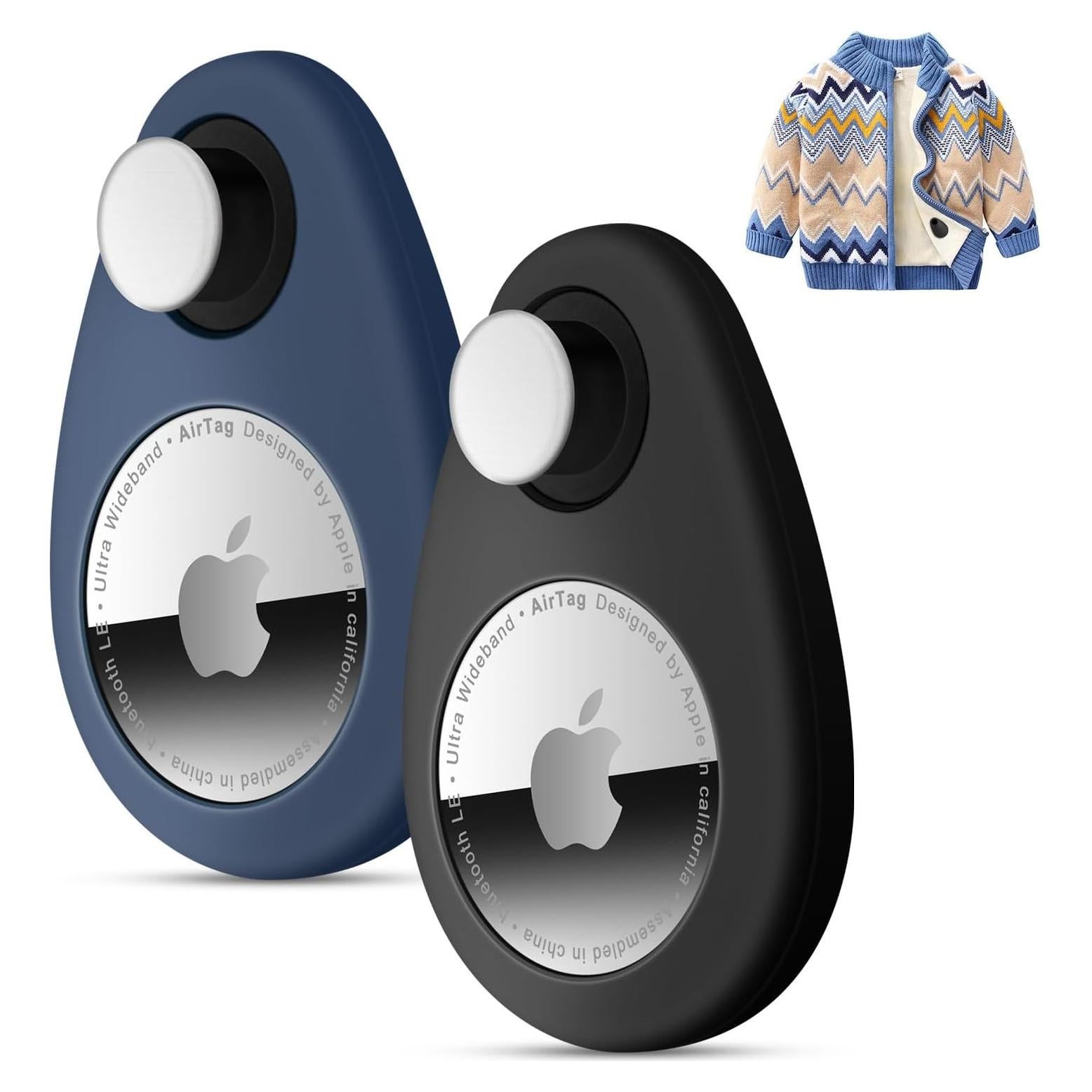 Funda Silicona Airtag Oculta AIDE 2 Paquete Negro Azul