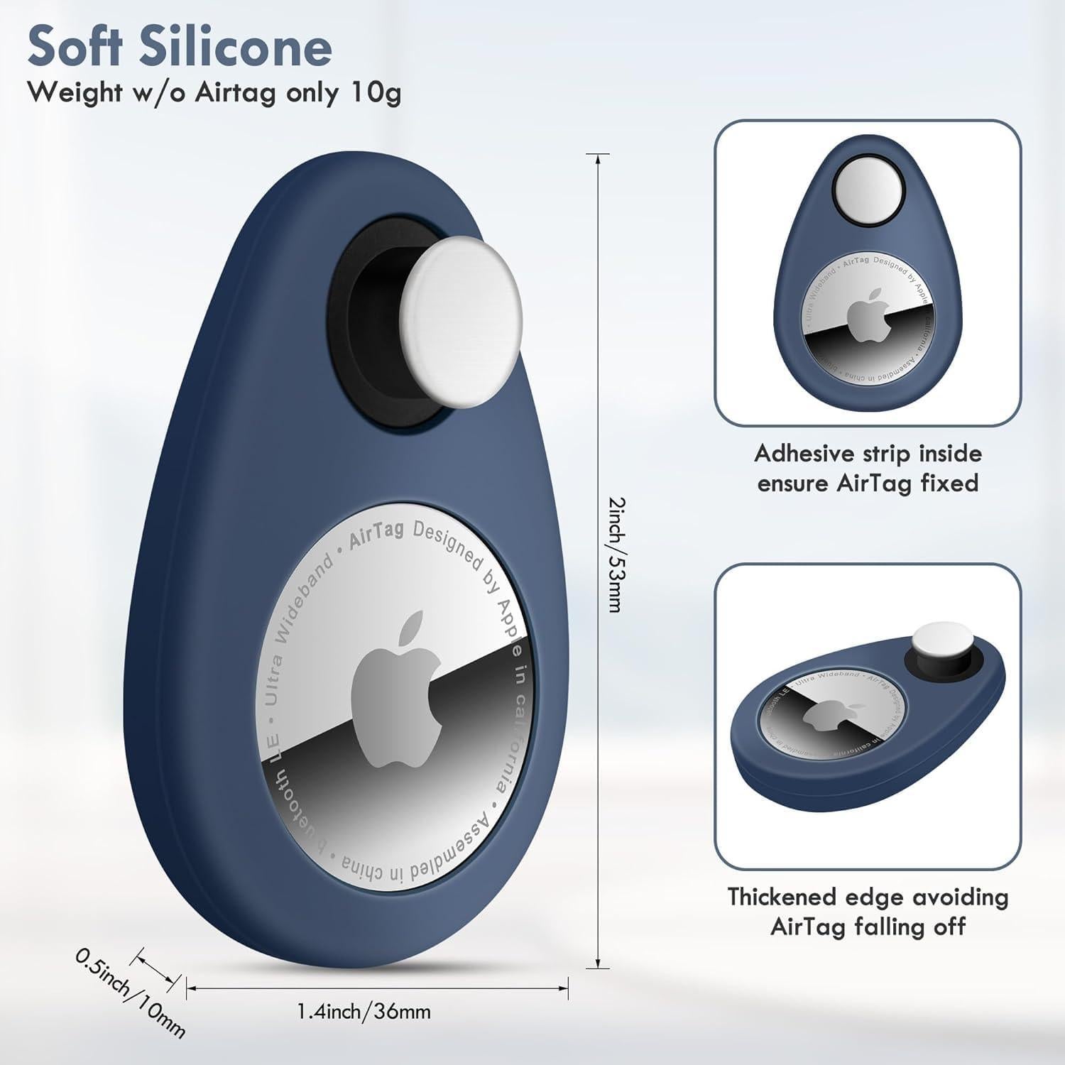 Funda Silicona Airtag Oculta AIDE 2 Paquete Negro Azul