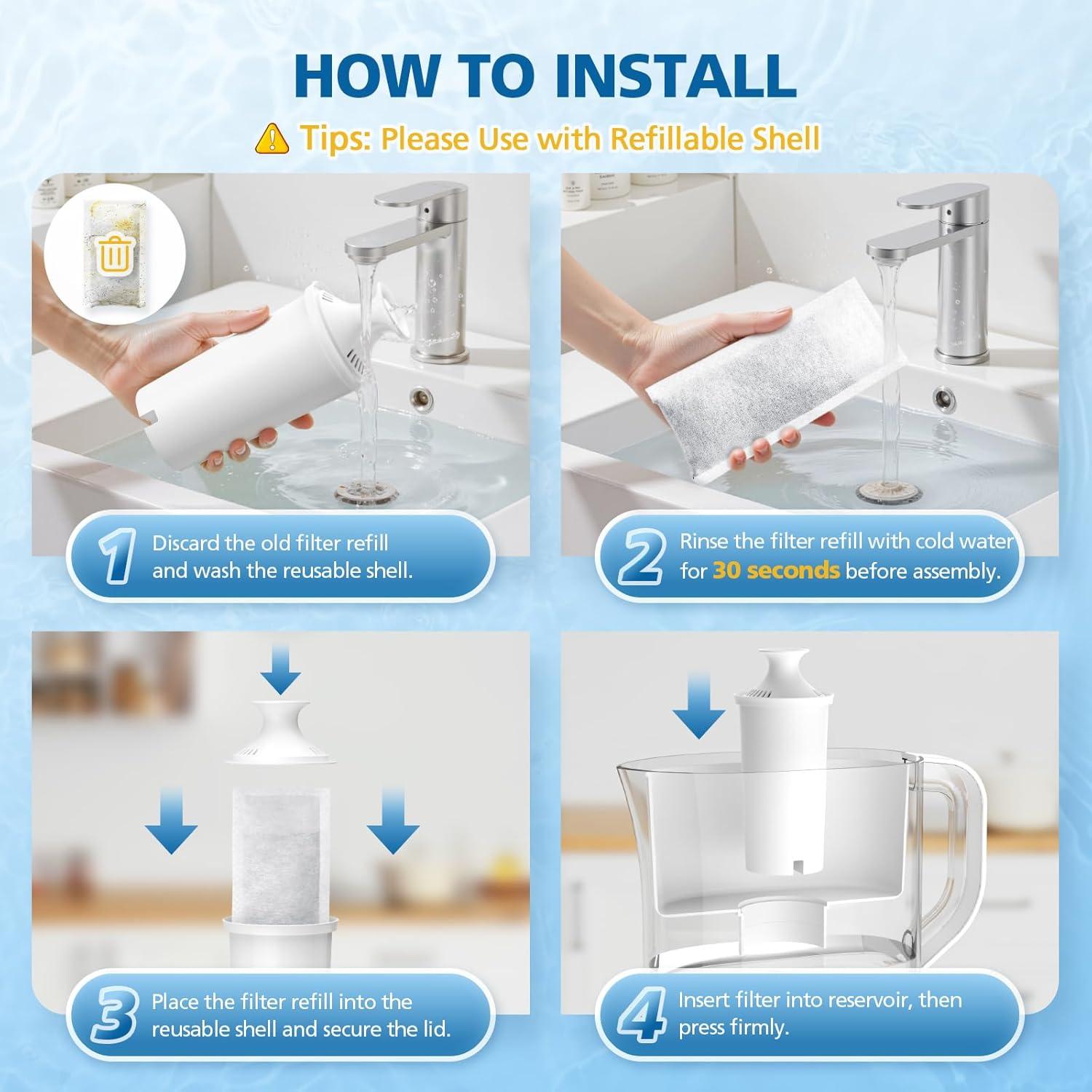 6 Filtros de Reemplazo Brita para Sistema de Filtración de Agua