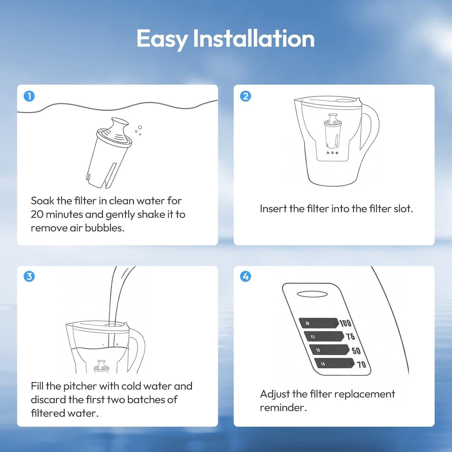 Filtro de agua Molifal para jarras Brita - 6 unidades