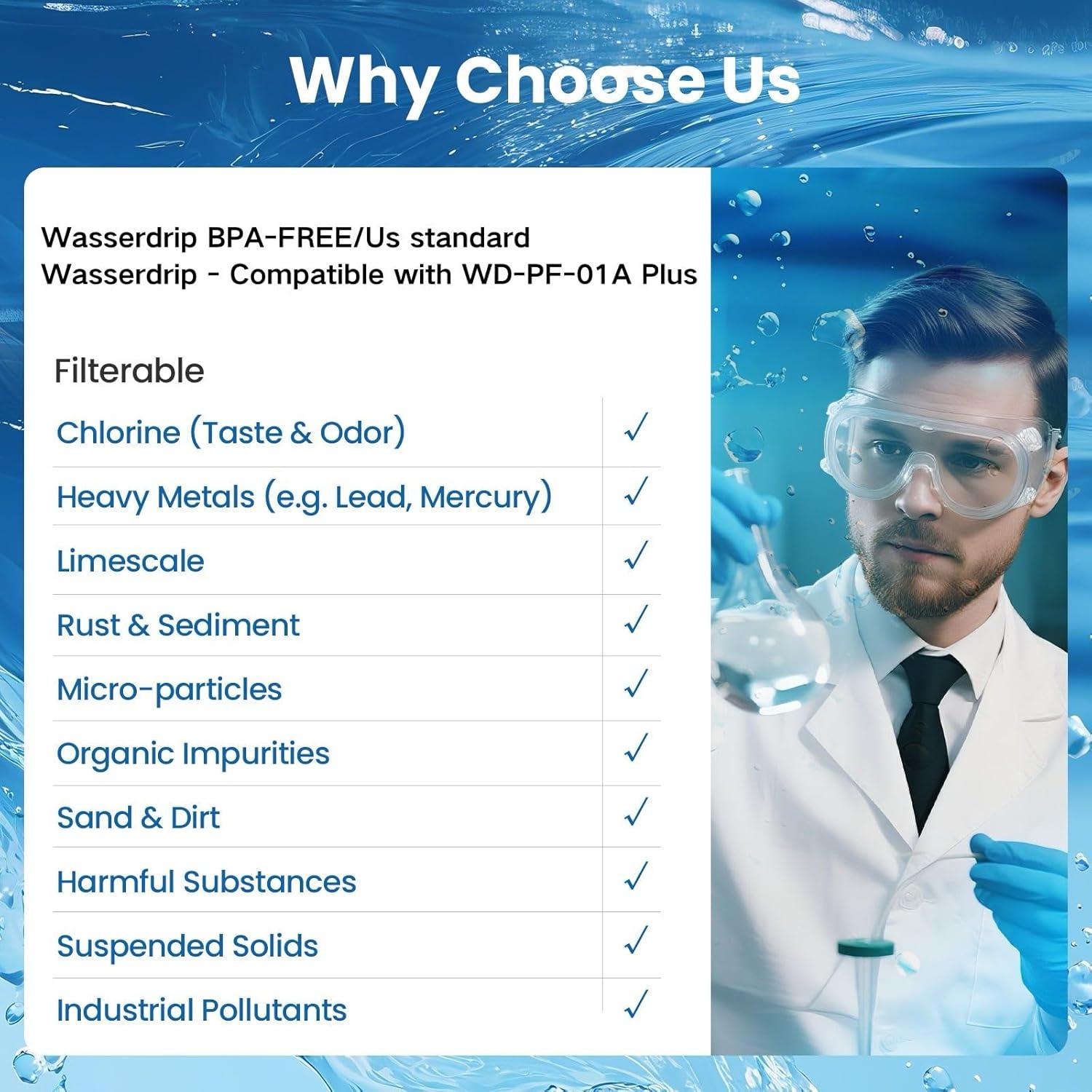 Filtro de Agua Wasserdrip WD-PF-01A Plus - Paquete de 3 Unidades