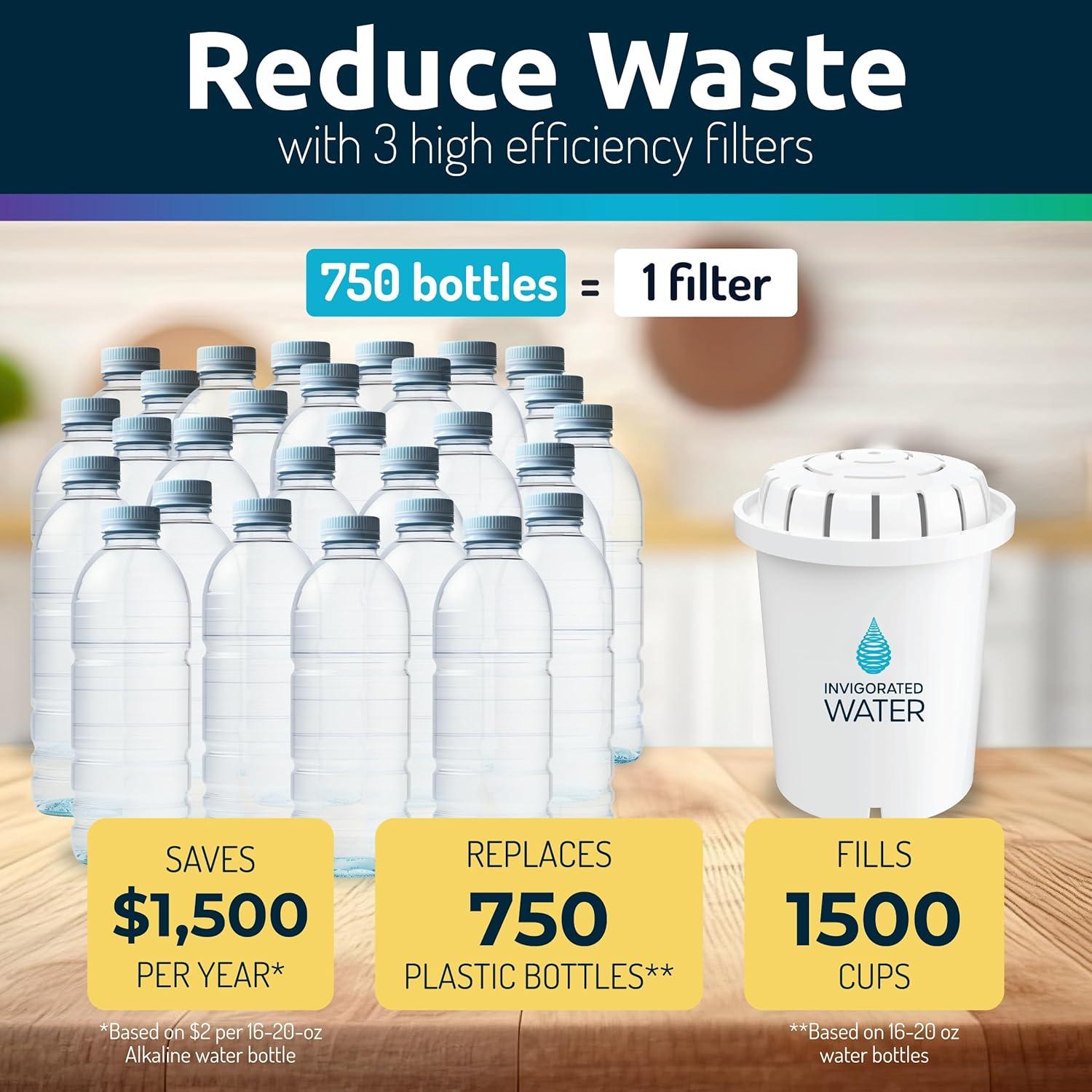 Jarra de Filtro de Agua Vida Revitalizada 14 Tazas Alcalina