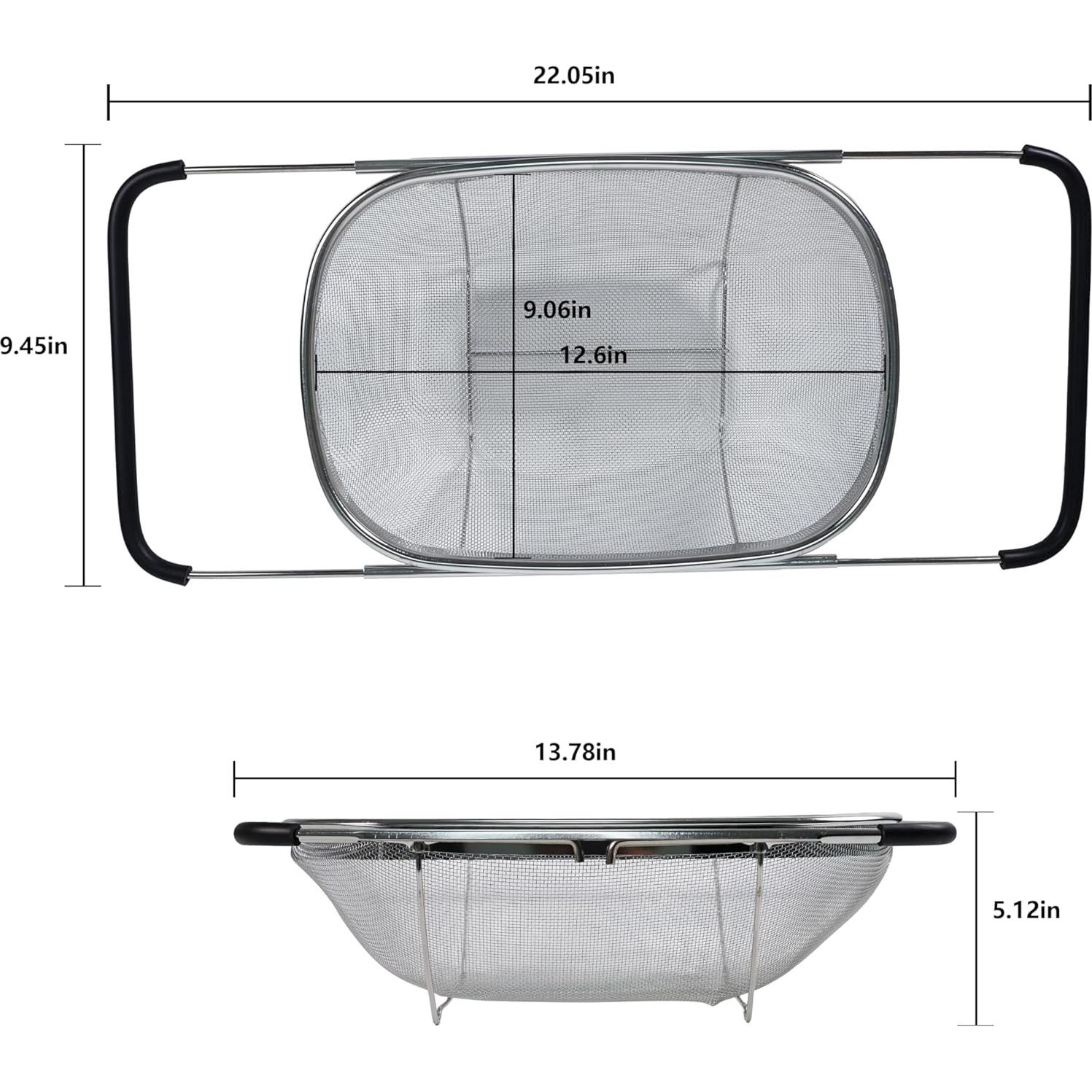 Colador Expandible YENXIKU de Acero Inoxidable 33x23.88 cm