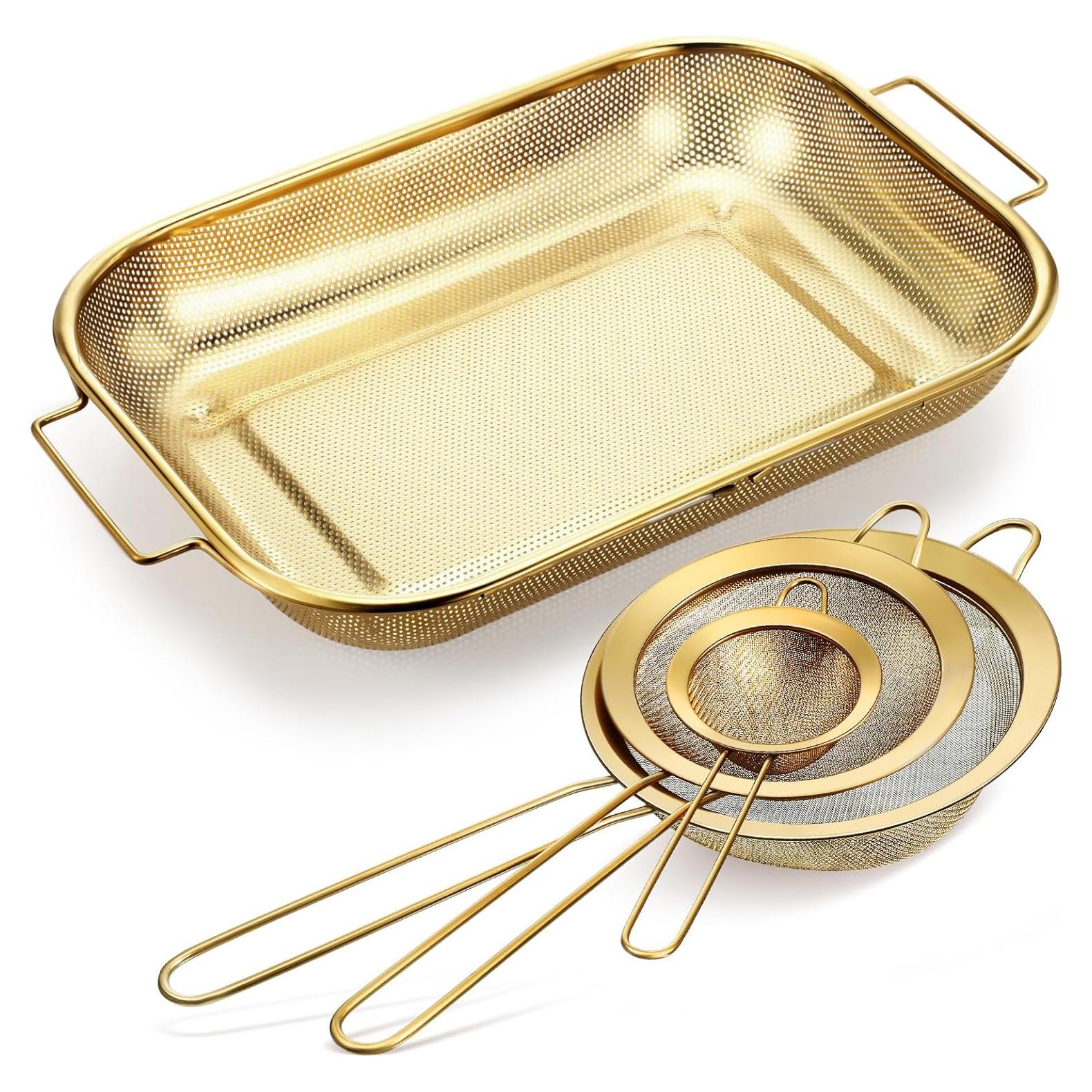 Colador de Fregadero LemonRoad Grande Acero Inoxidable Dorado