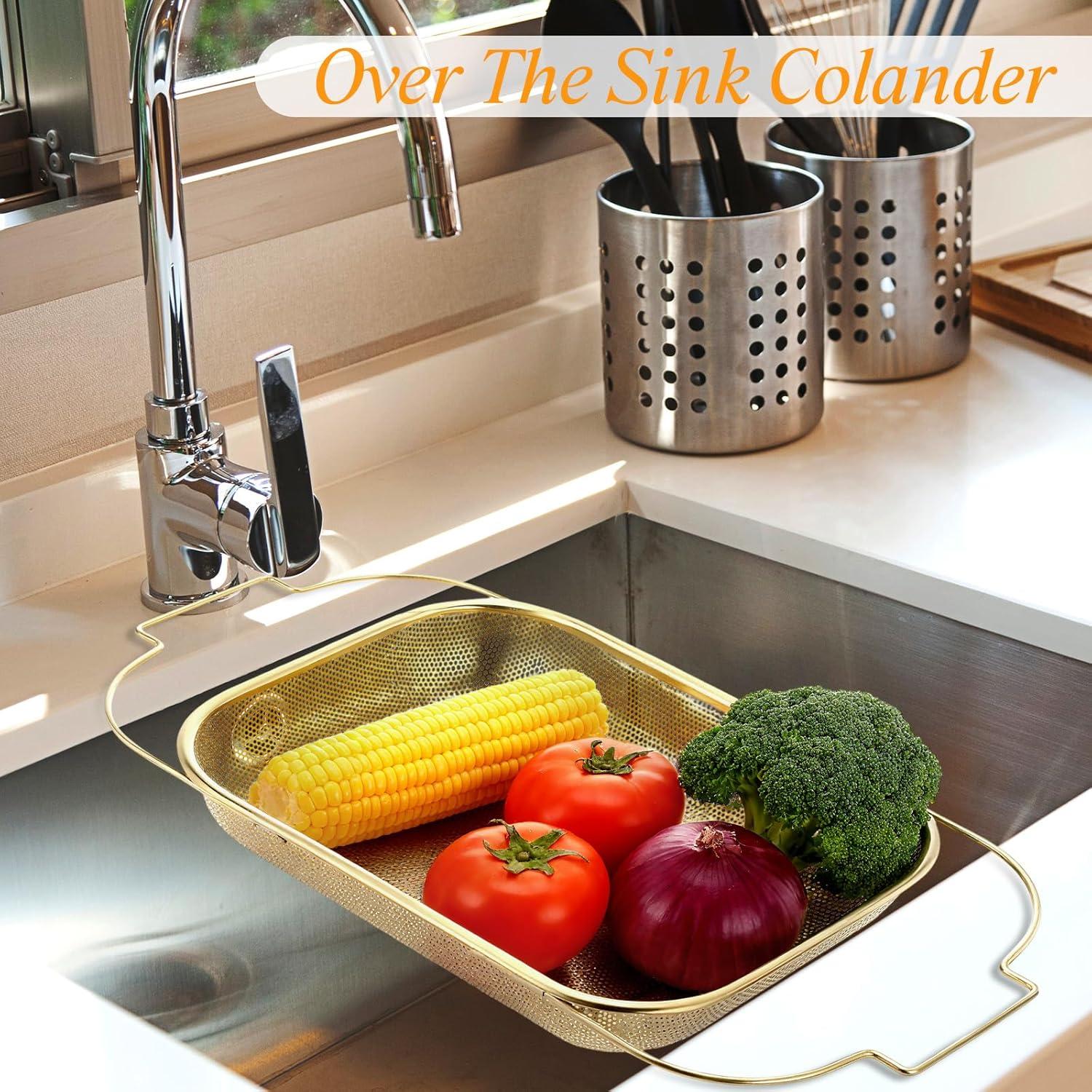 Colador de Fregadero LemonRoad Grande Acero Inoxidable Dorado