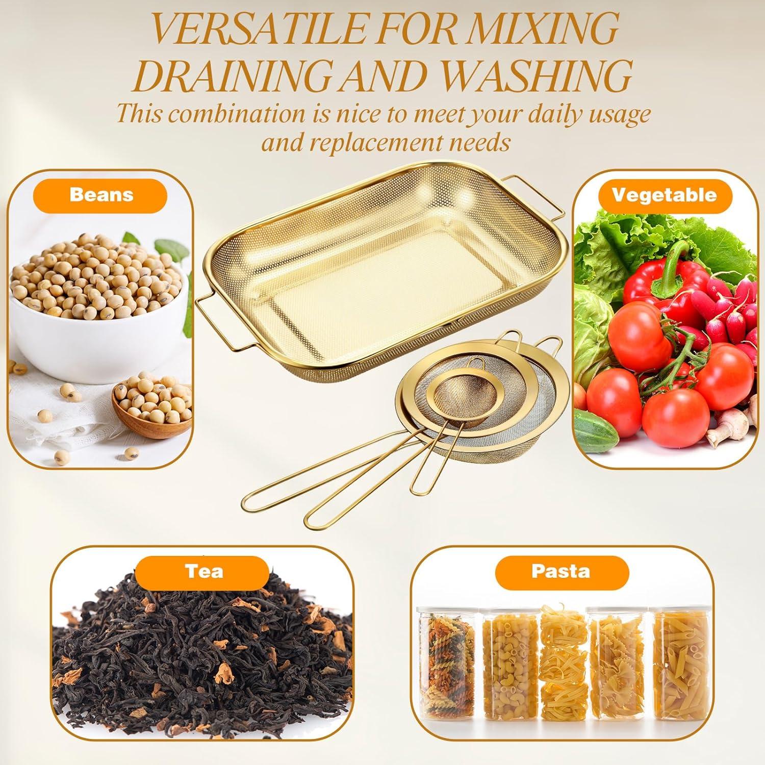 Colador de Fregadero LemonRoad Grande Acero Inoxidable Dorado