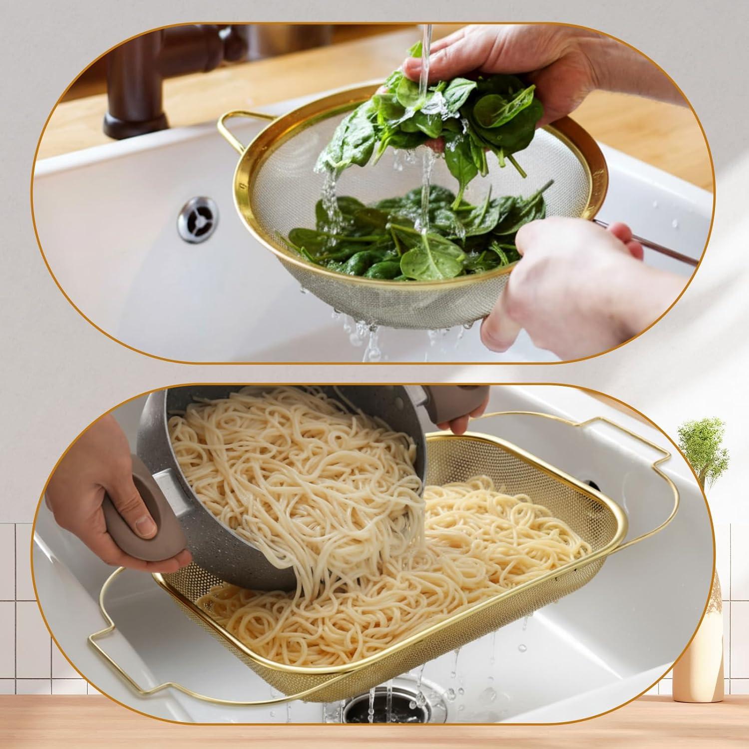 Colador de Fregadero LemonRoad Grande Acero Inoxidable Dorado