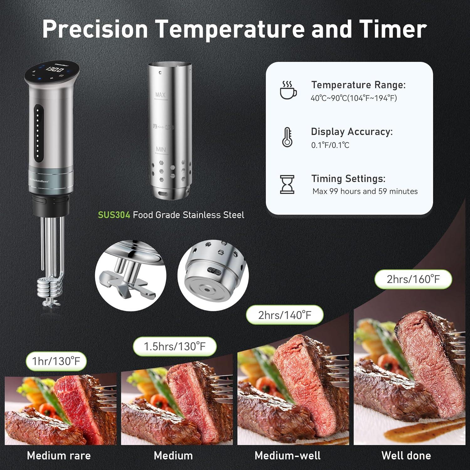 Cocinero Sous Vide KitchenBoss G310PS 1100W Acero Inoxidable