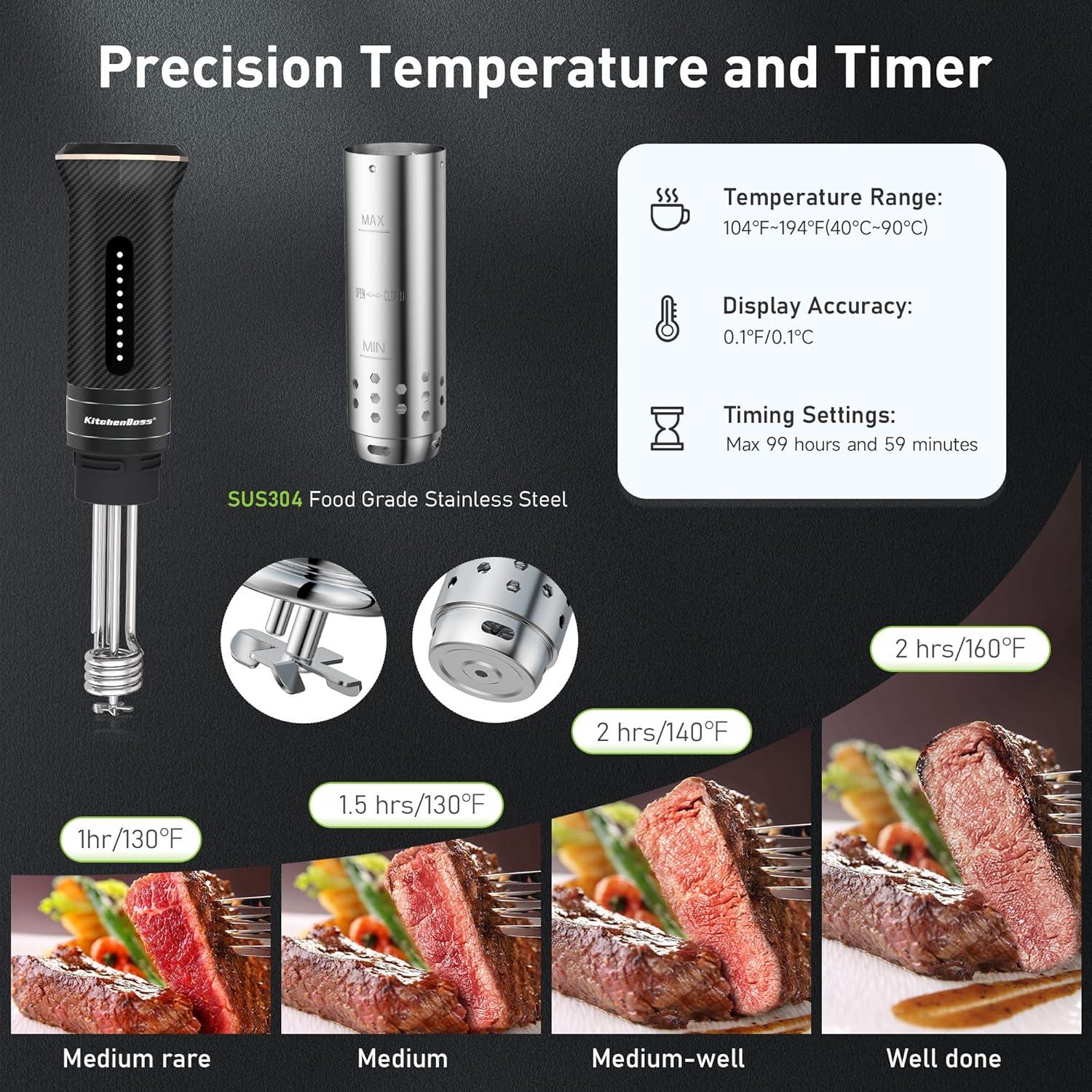 Cocinero Sous Vide KitchenBoss G300PT 1100W Acero Inoxidable