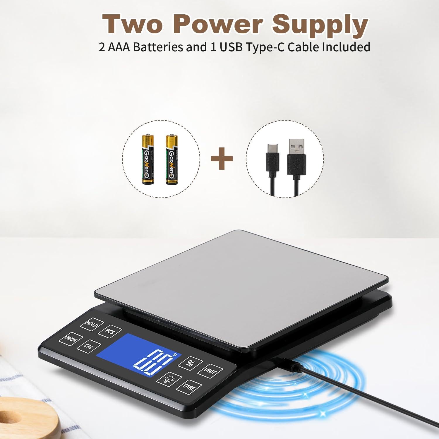 Báscula de Cocina Digital SEMIER 5kg Alta Precisión 0.1g