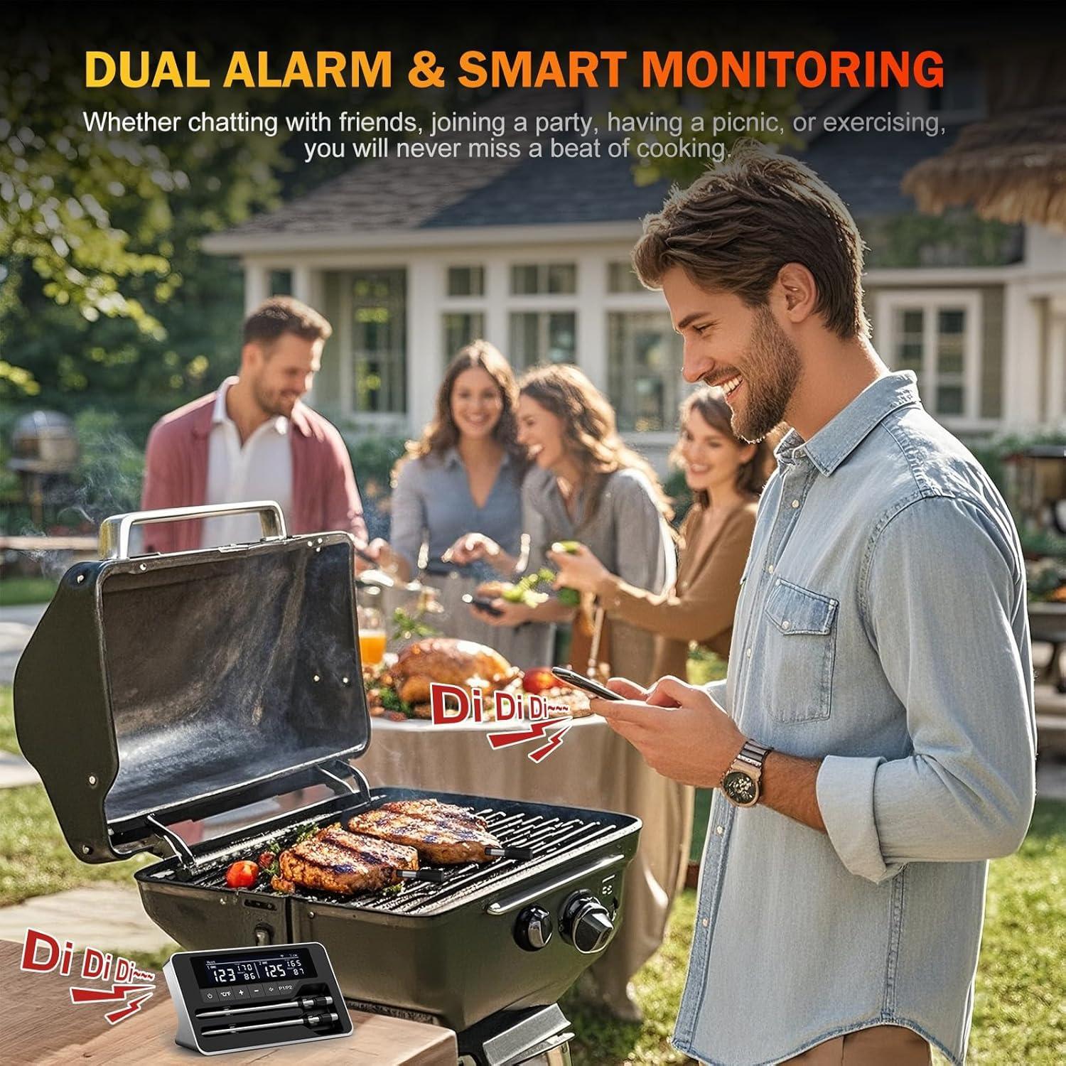 Termómetro de Carne Inalámbrico NoWoW BQ50-2 con 2 Probetas