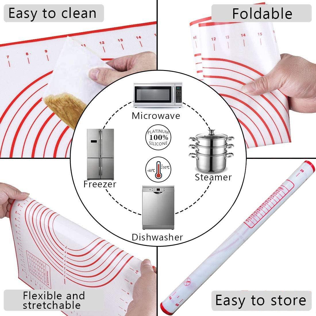 Juego de Rodillo Ajustable y Alfombrilla de Silicona MTNZXZ