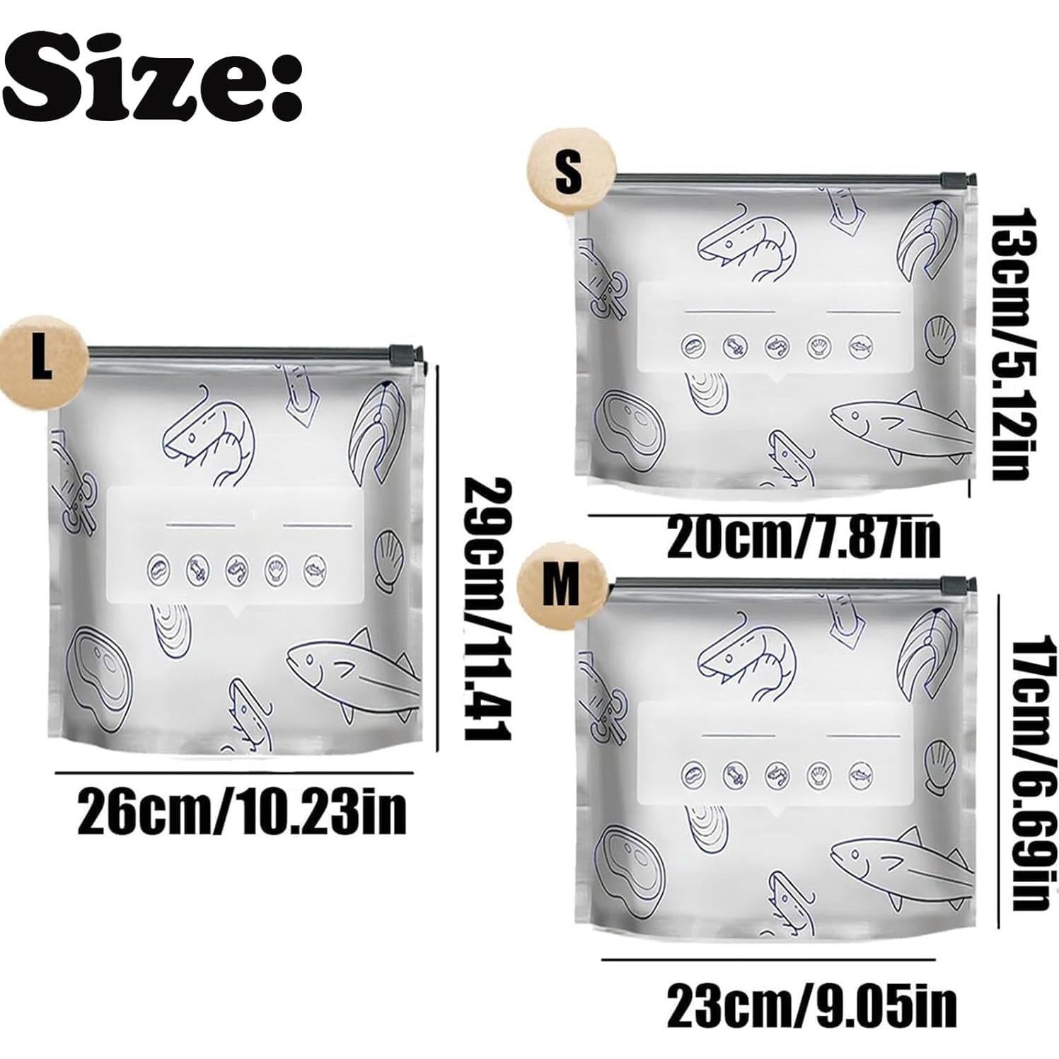 30 Bolsas de Almacenamiento Reutilizables Nuckhuce 26x29 cm