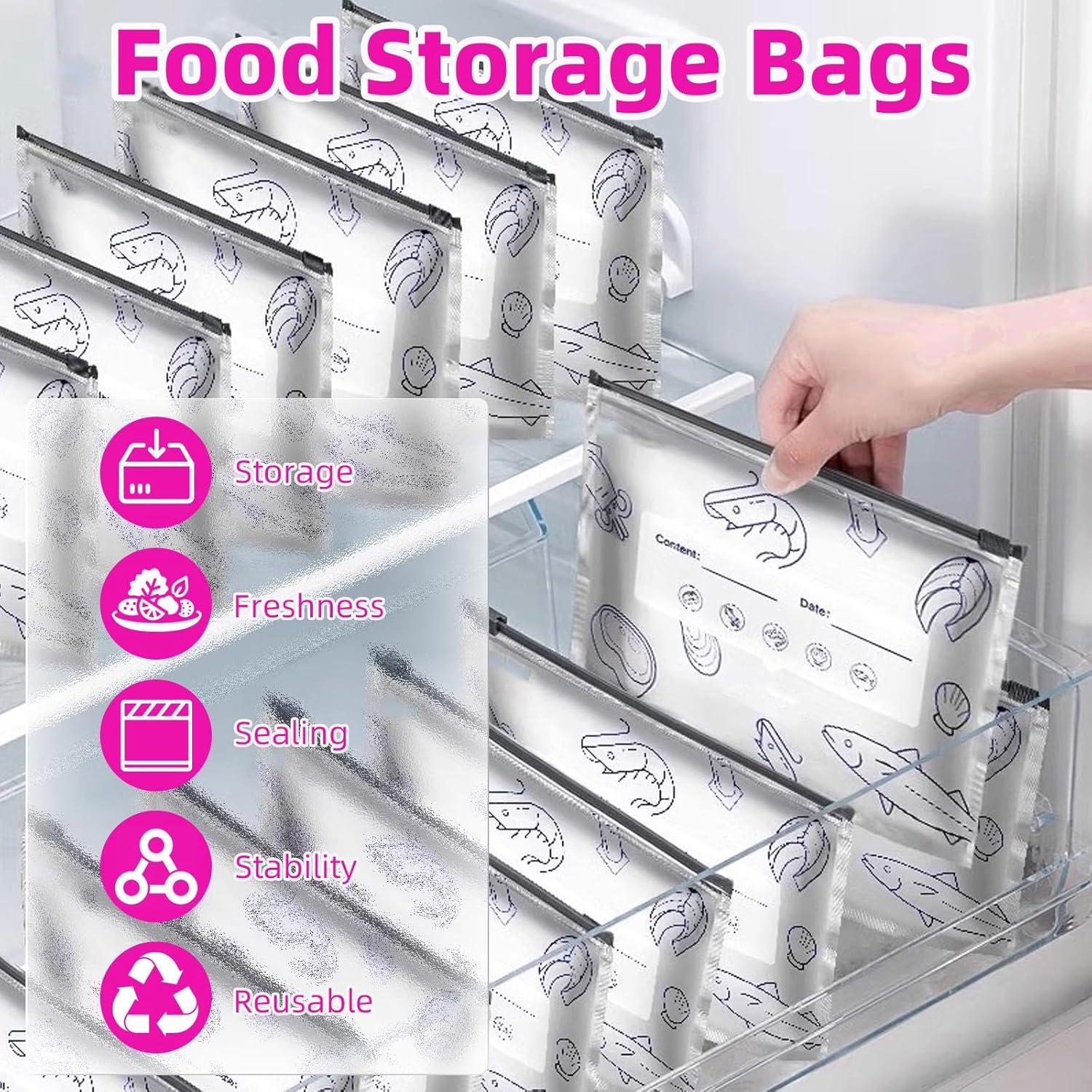 30 Bolsas de Almacenamiento Reutilizables Aluminio Hermético